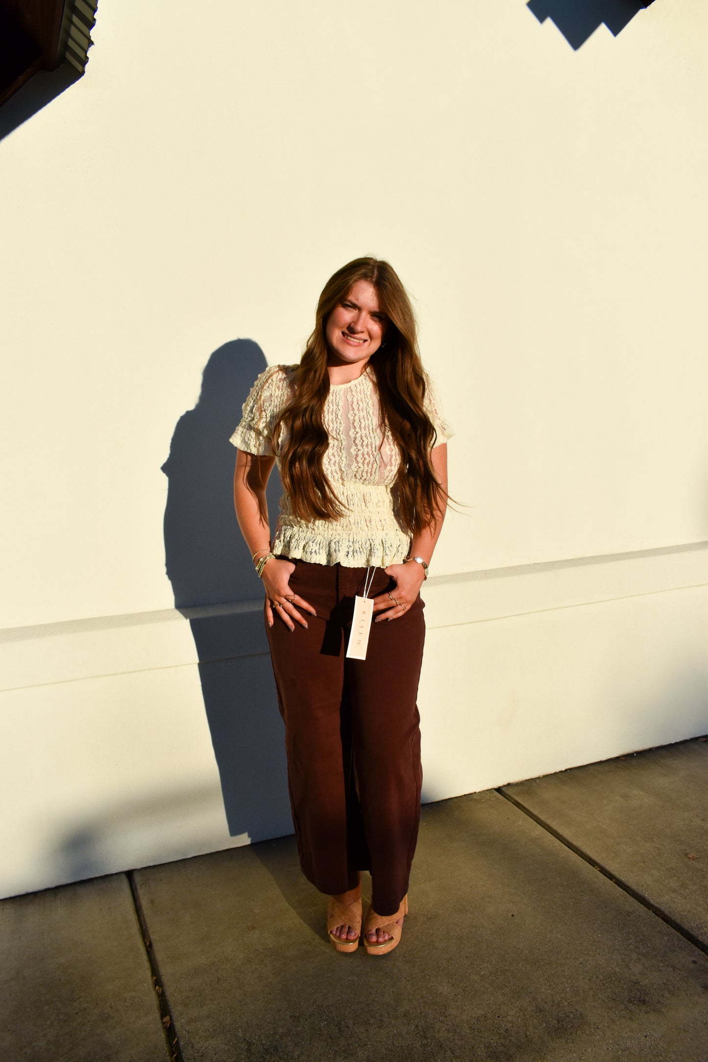 Risen Chocolate High Rise Pants