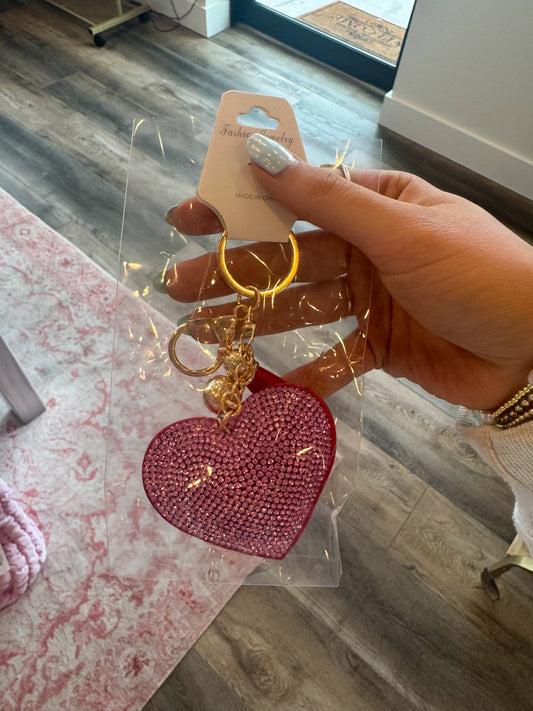 Heart Crystal Bling Keychain