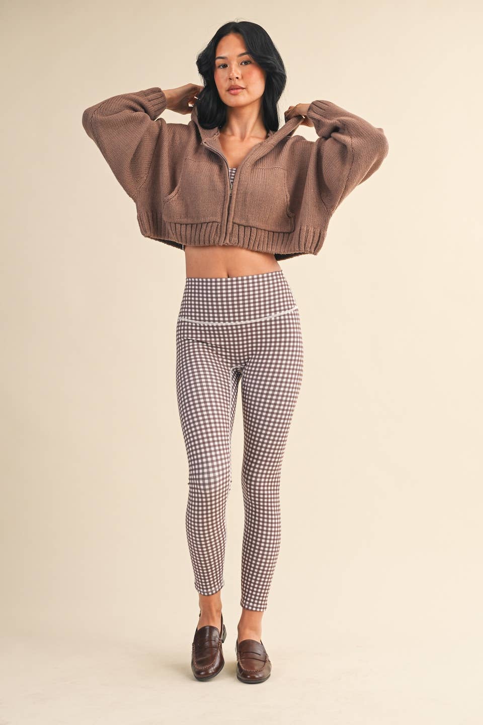 Knit Zip Up Hoodie Sweater