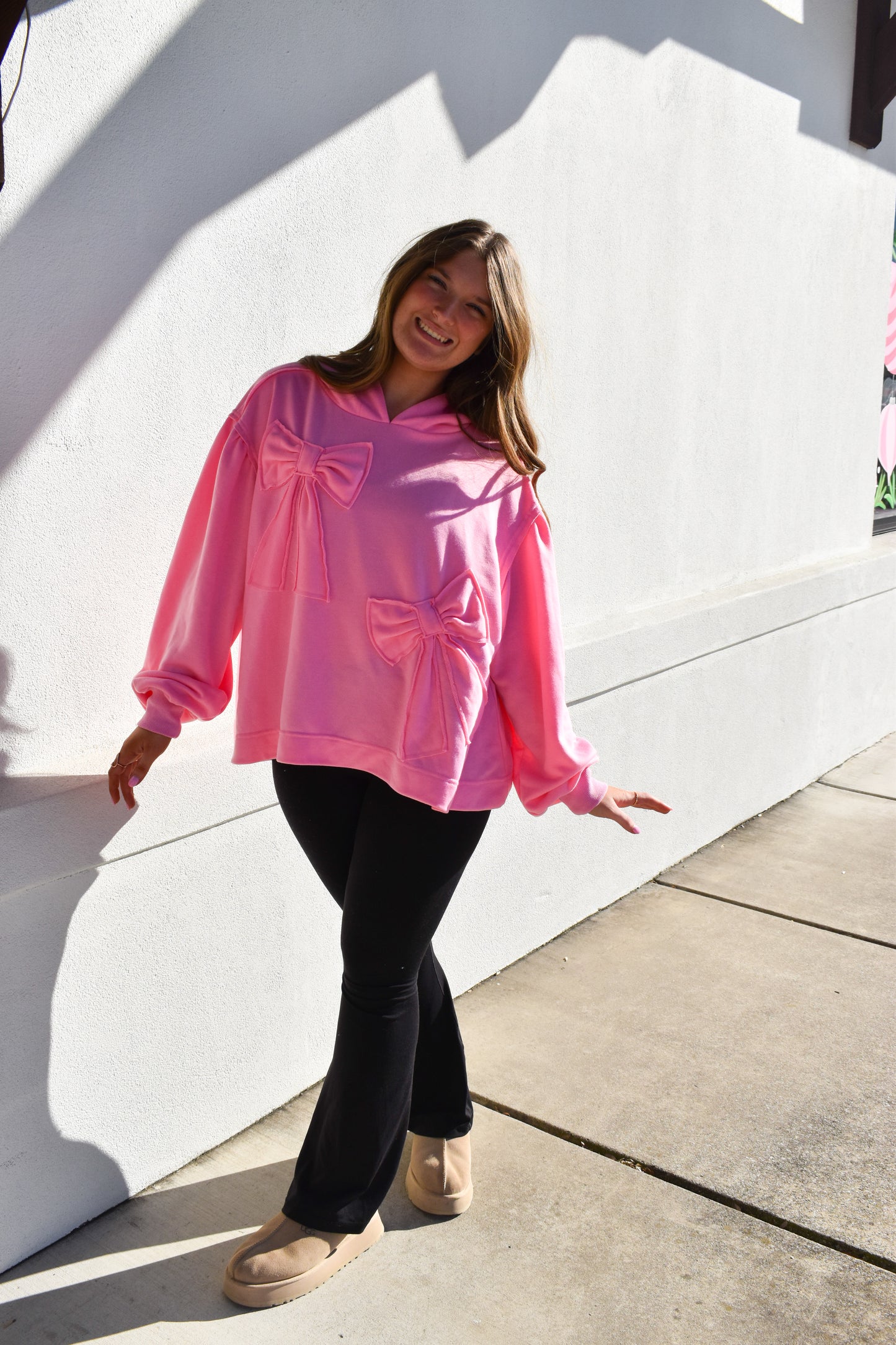 Oversized Hoodie W/ Accented Bows