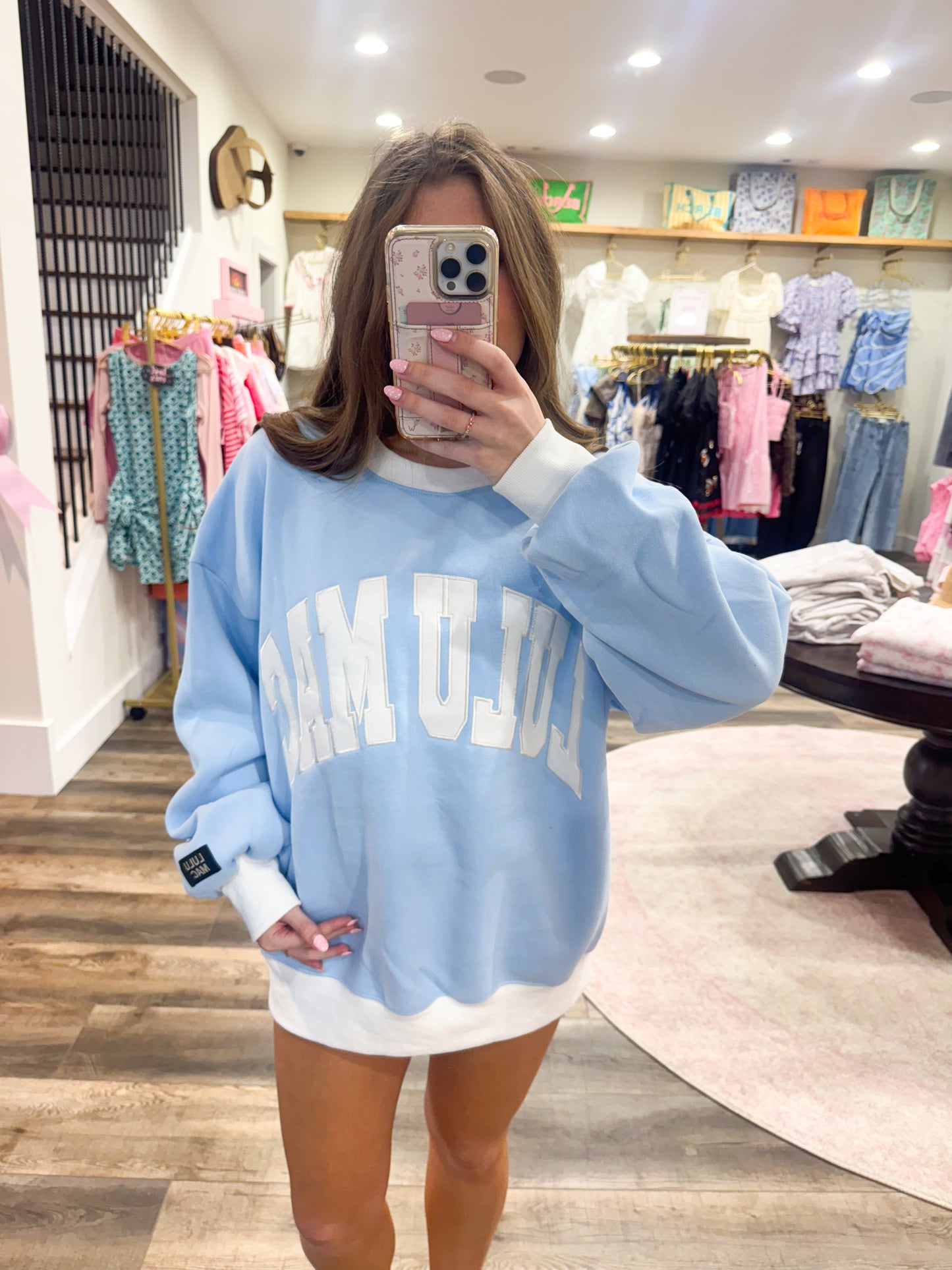 Lulu Mac Color Block: Light Blue/White