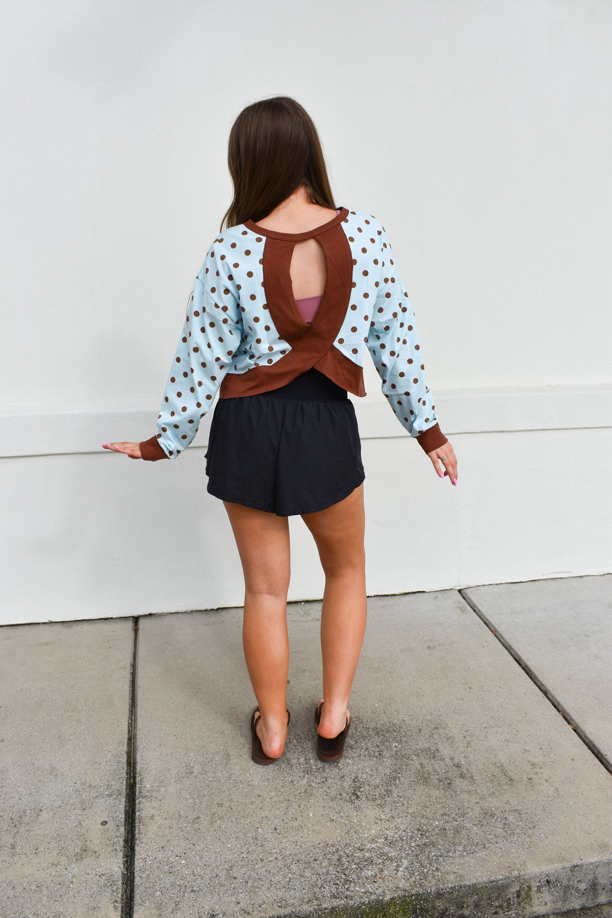 Polka Dot Top W/ Back Cutout