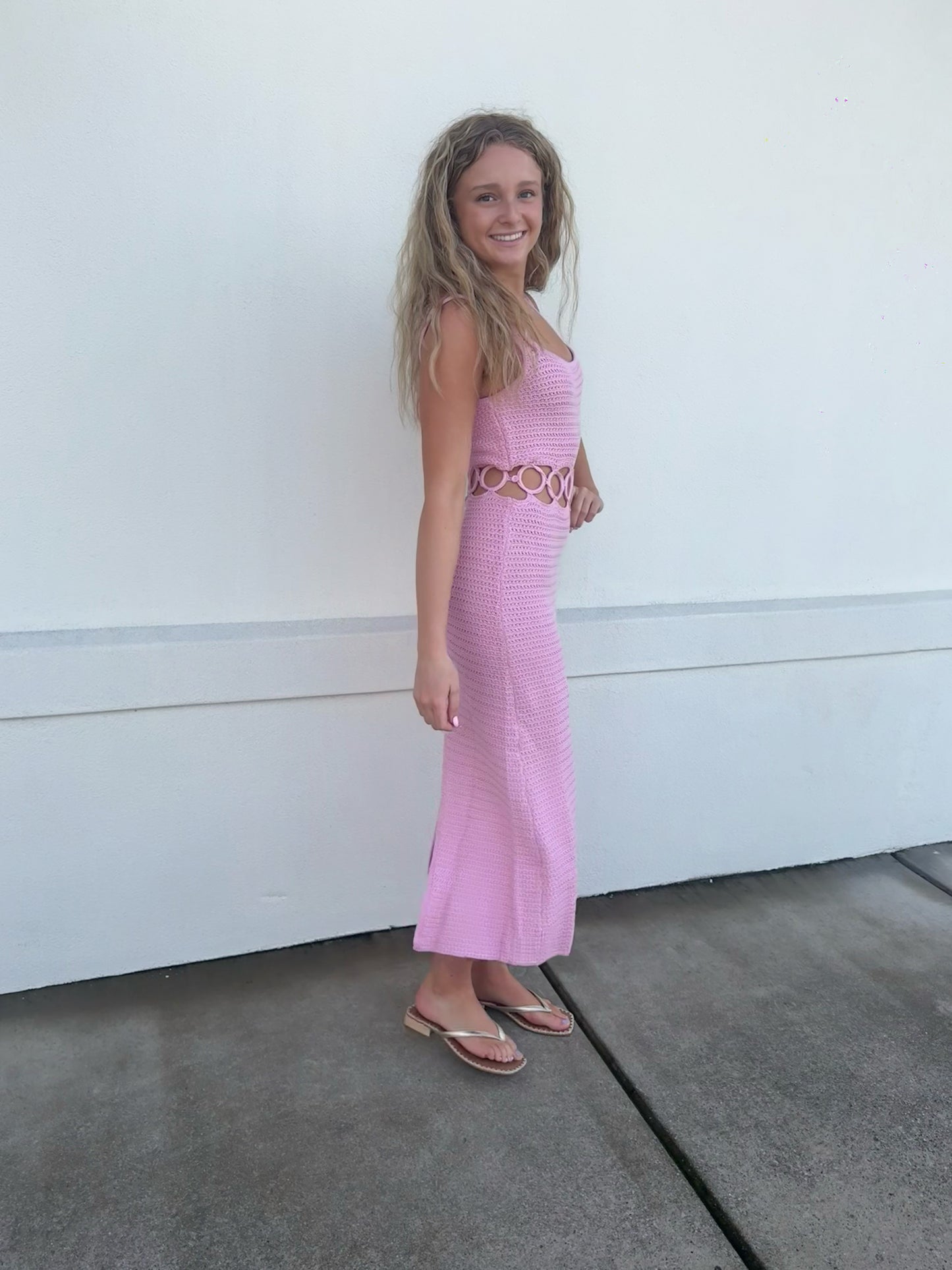 Alana Crochet Dress W/ Cutout
