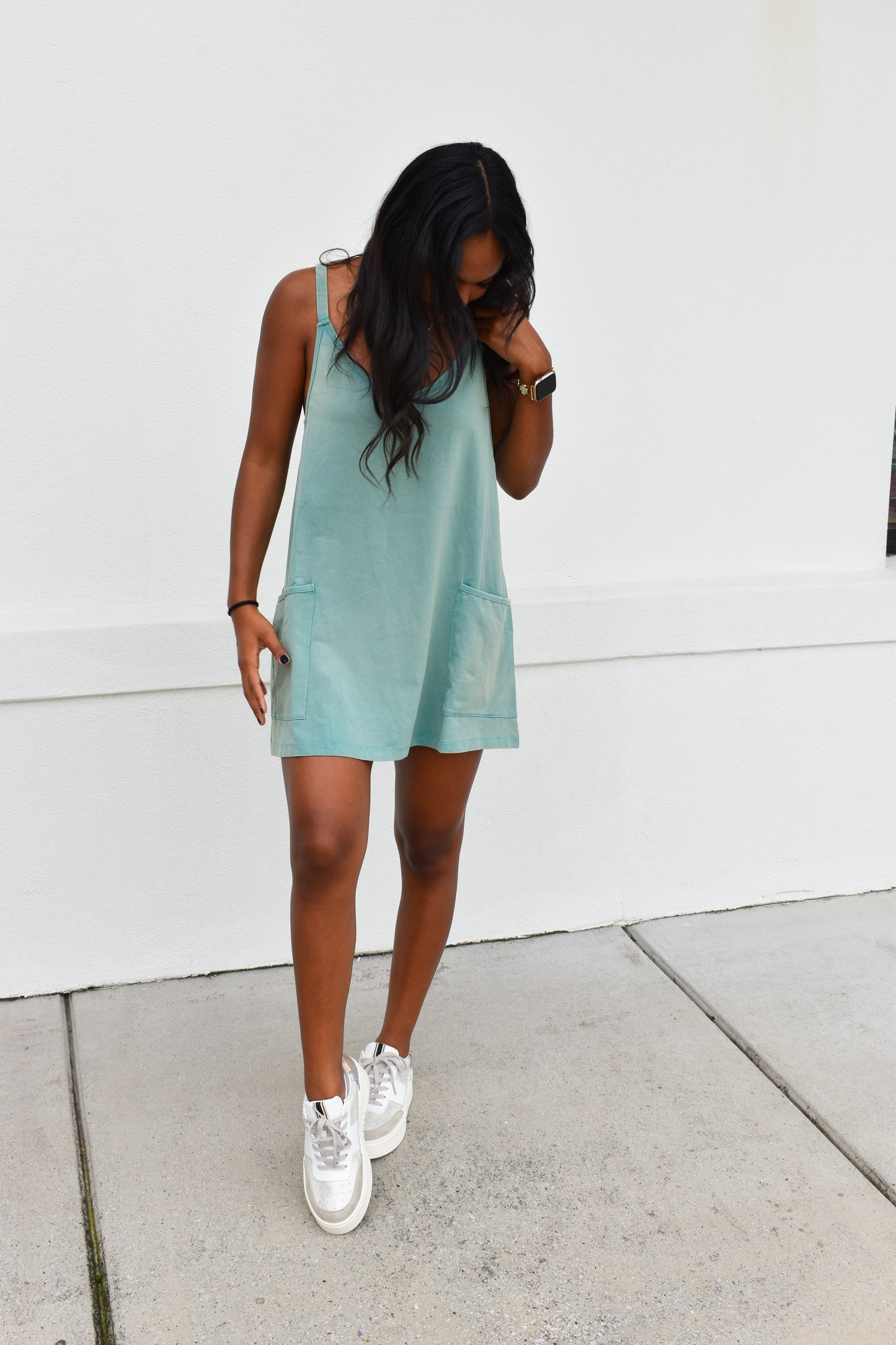 Mini Dress W/ Built in Romper Lining: Teal