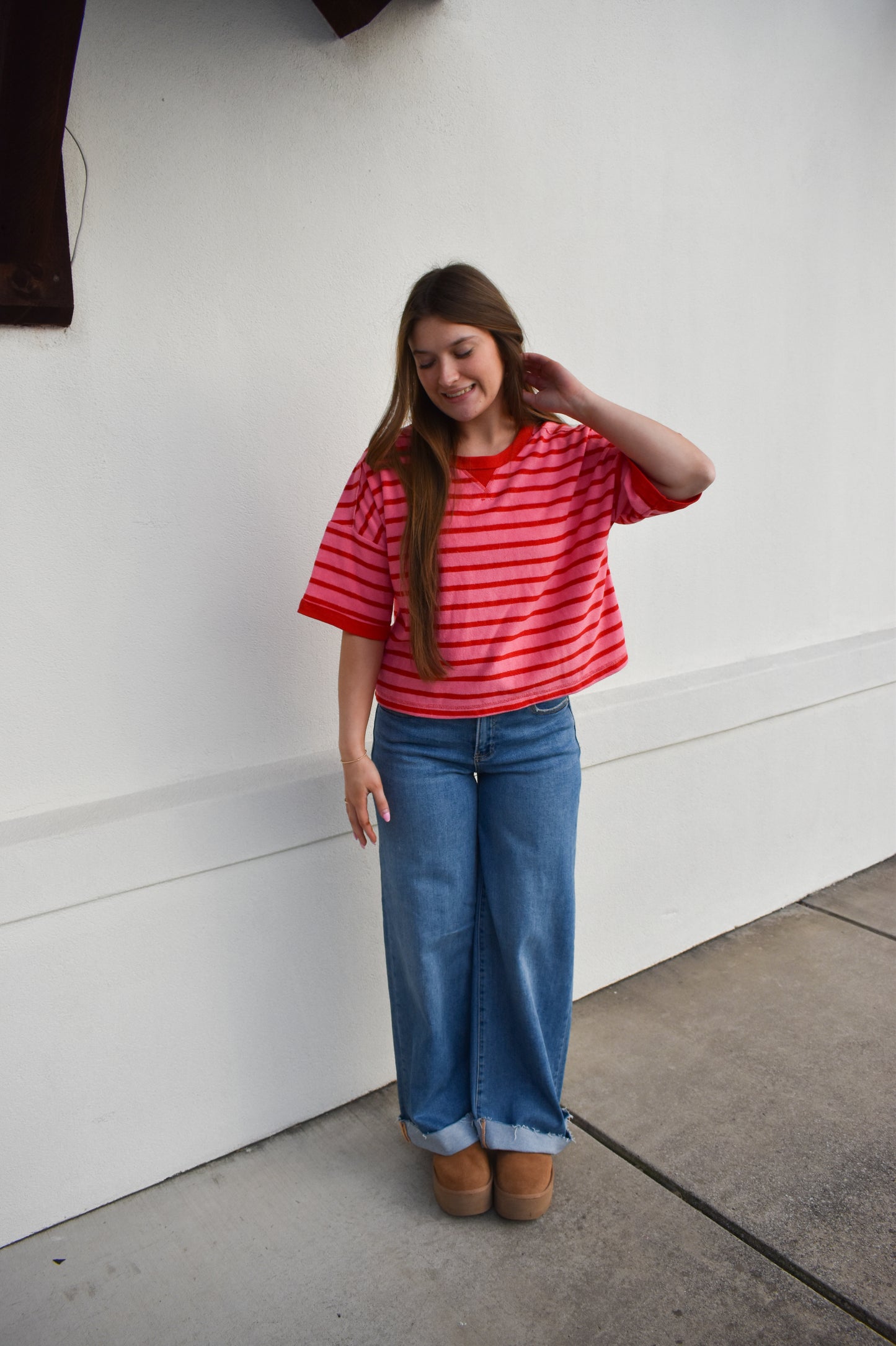 Oversized Stripe Comfy Knit Top