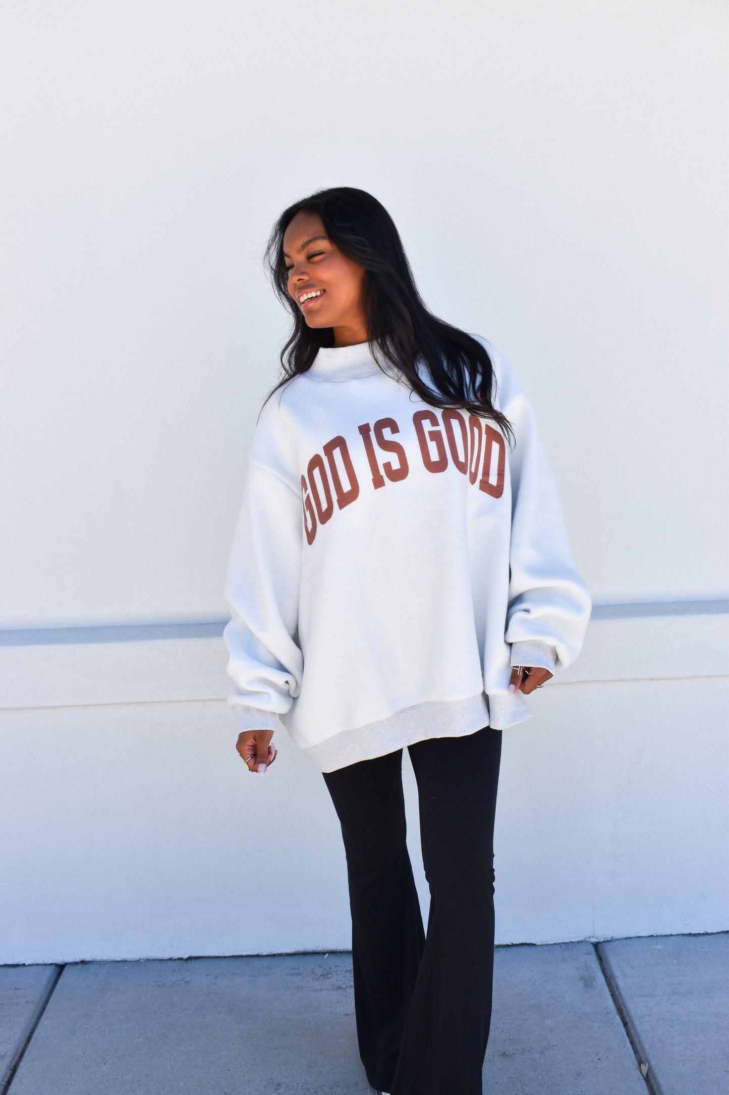 'JESUS & GOD IS GOOD' Reversible Mockneck: Pink