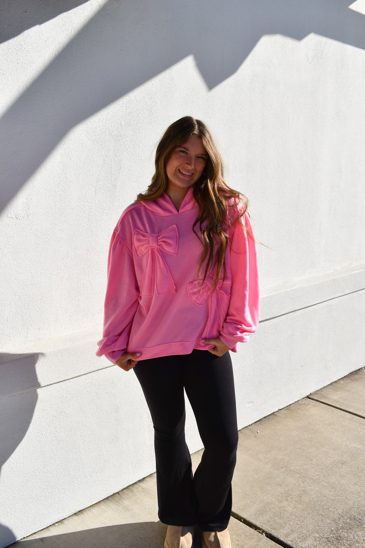 Oversized Hoodie W/ Accented Bows