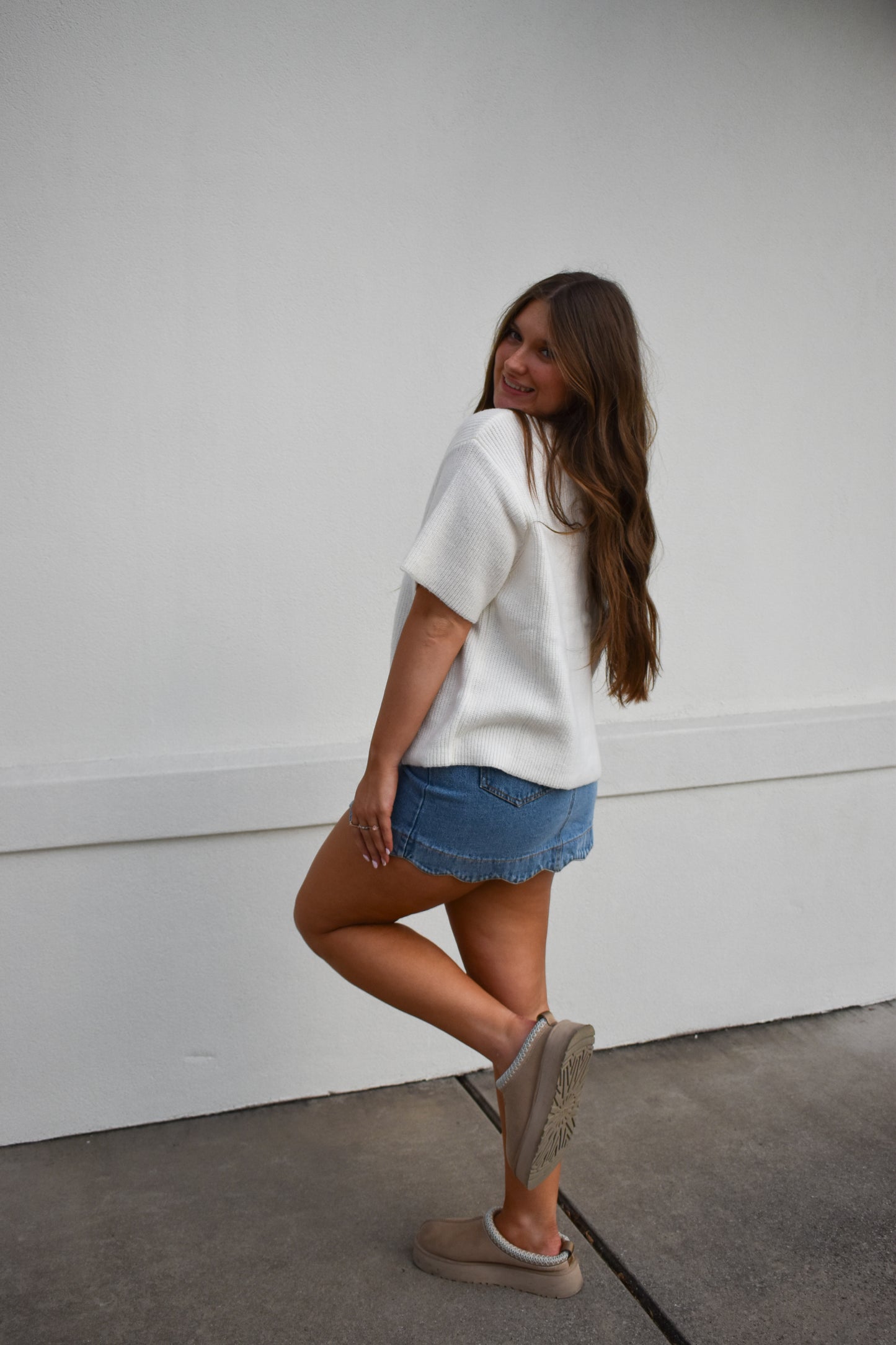 Round Neck Sweater Cardigan