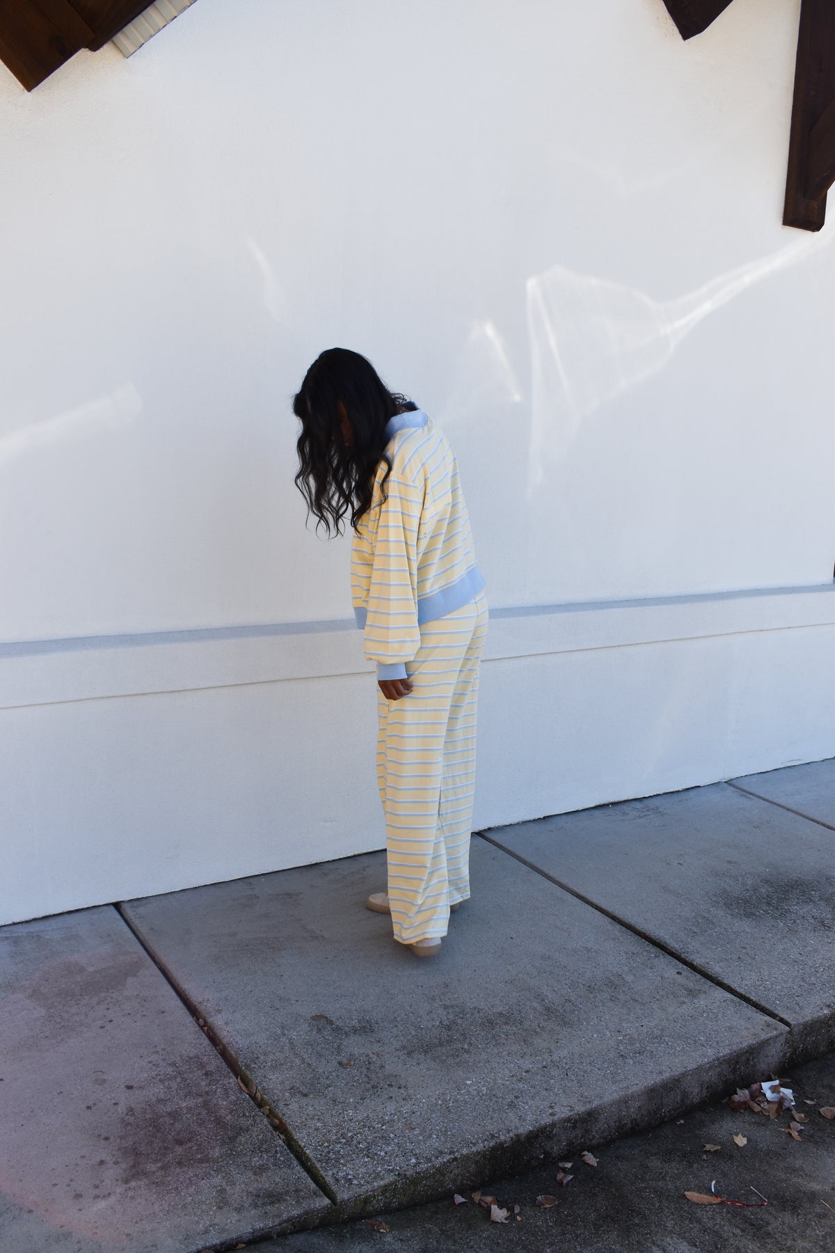 Striped Pants: Baby Blue/Lemon