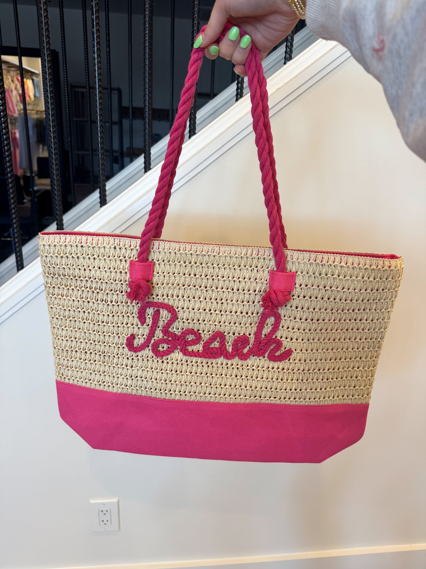 Straw Beach Tote Bag