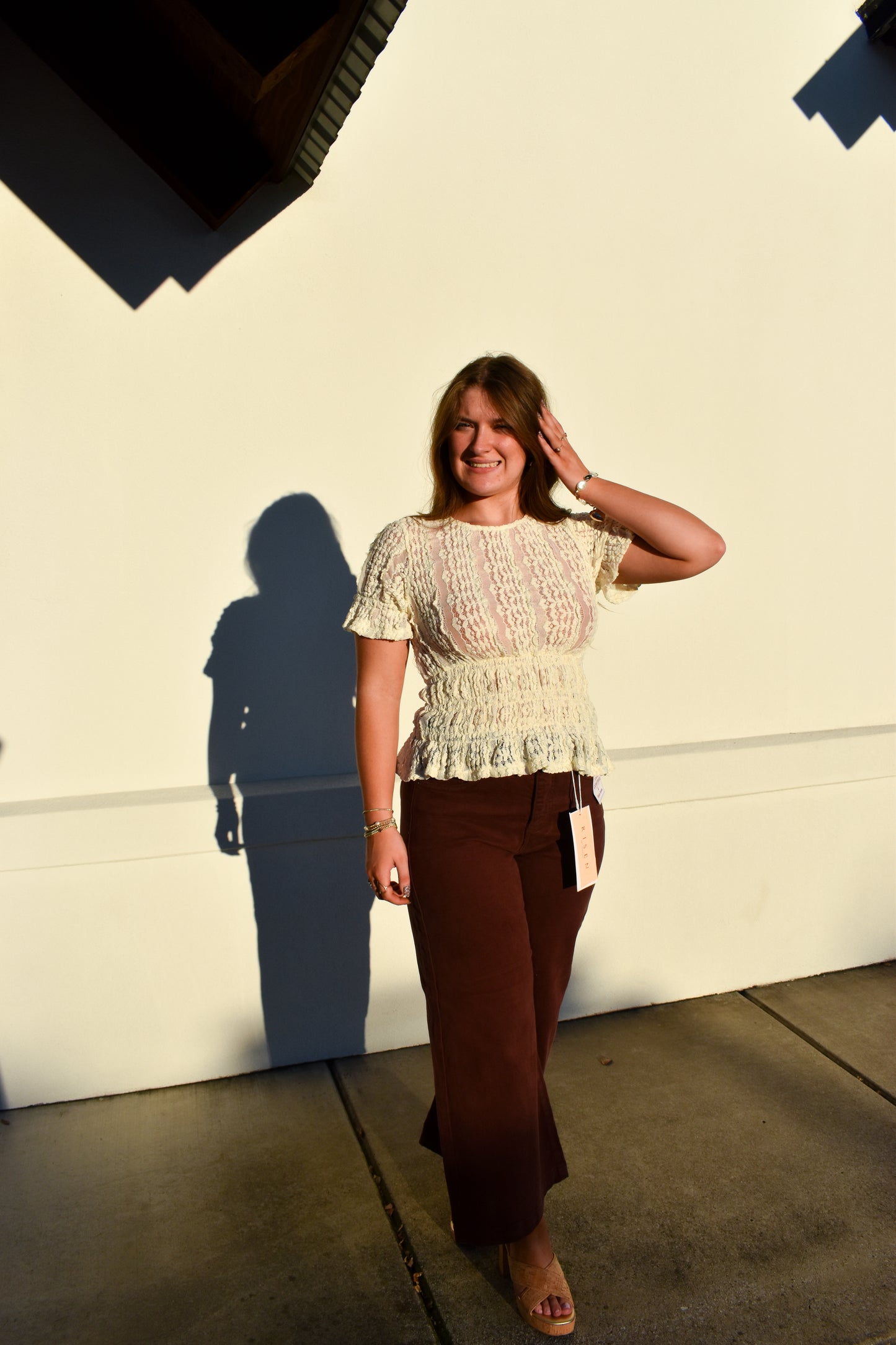 Short Sleeve Lace Blouse
