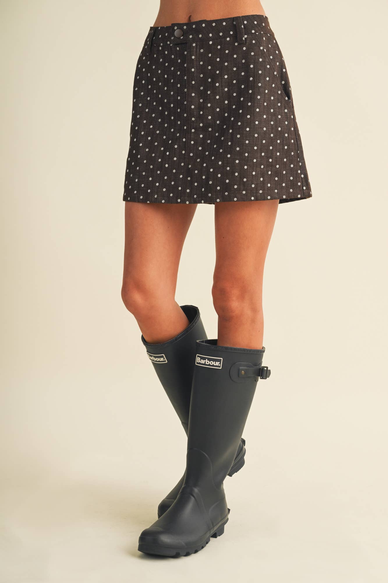 A-Line Polka Dot Utility Skirt