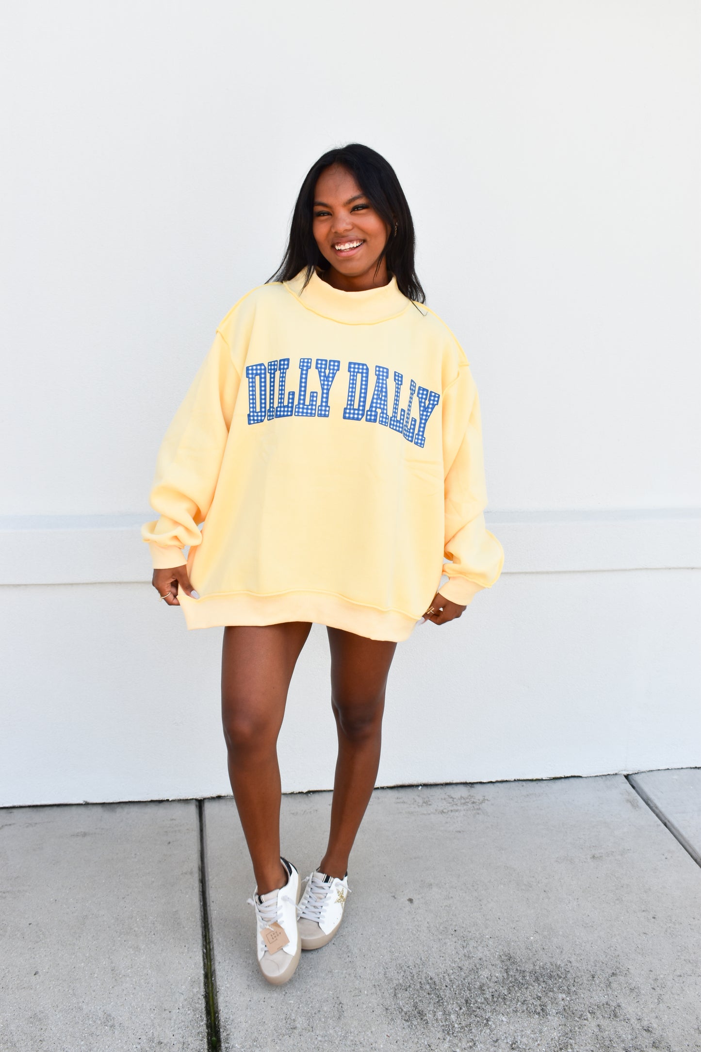 'DILLY DALLY & LOLLY GAG' Reversible Mockneck