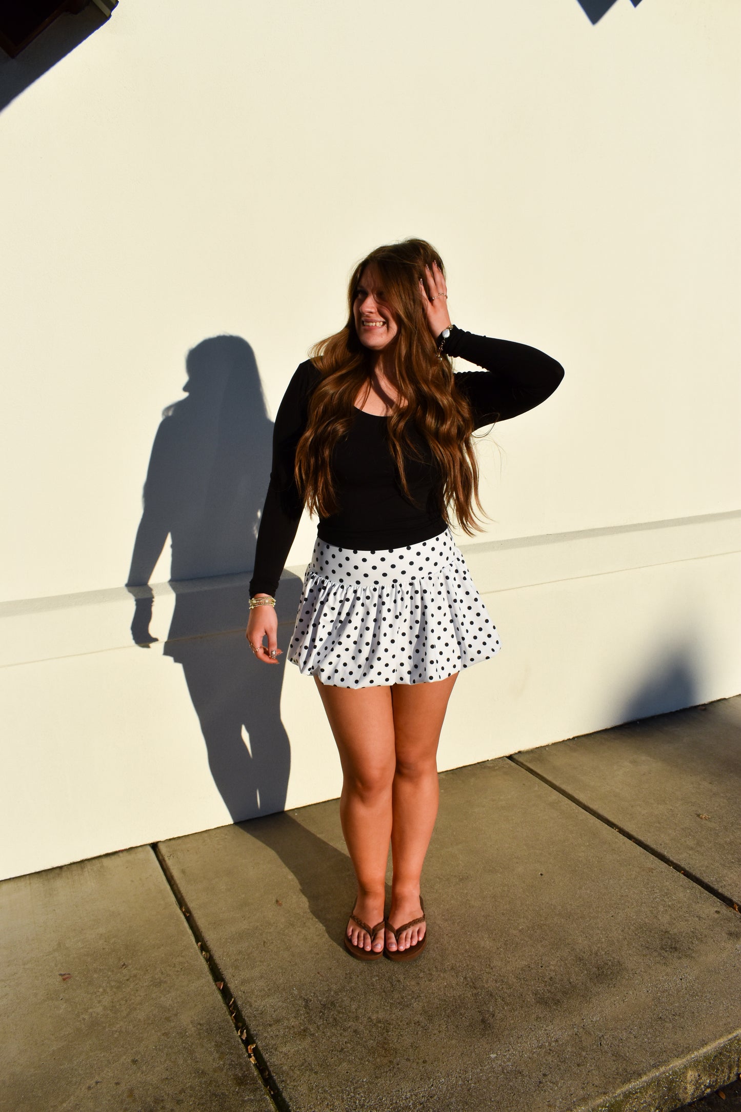 Polka Dot Print Bubble Skirt
