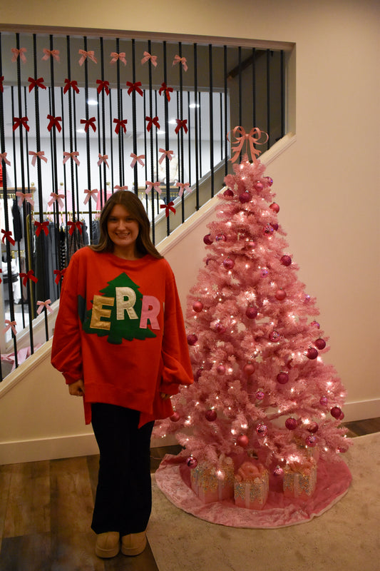 Merry Sweatshirt W/ Christmas Tree