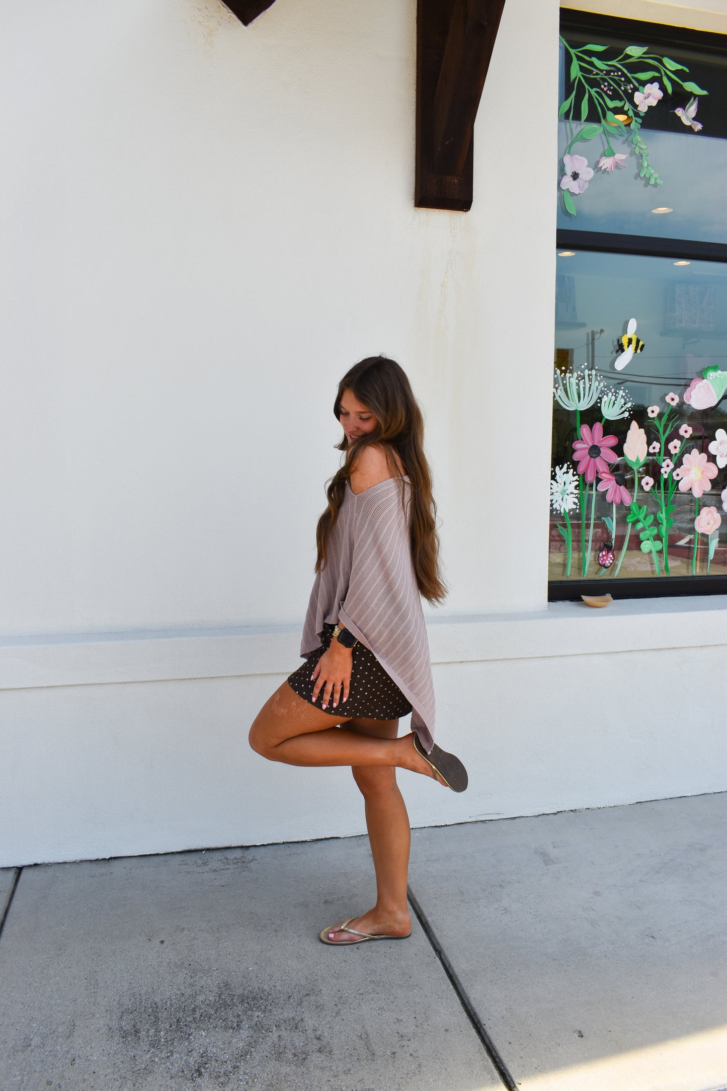 Lilia Asymmetrical Knit Poncho Top