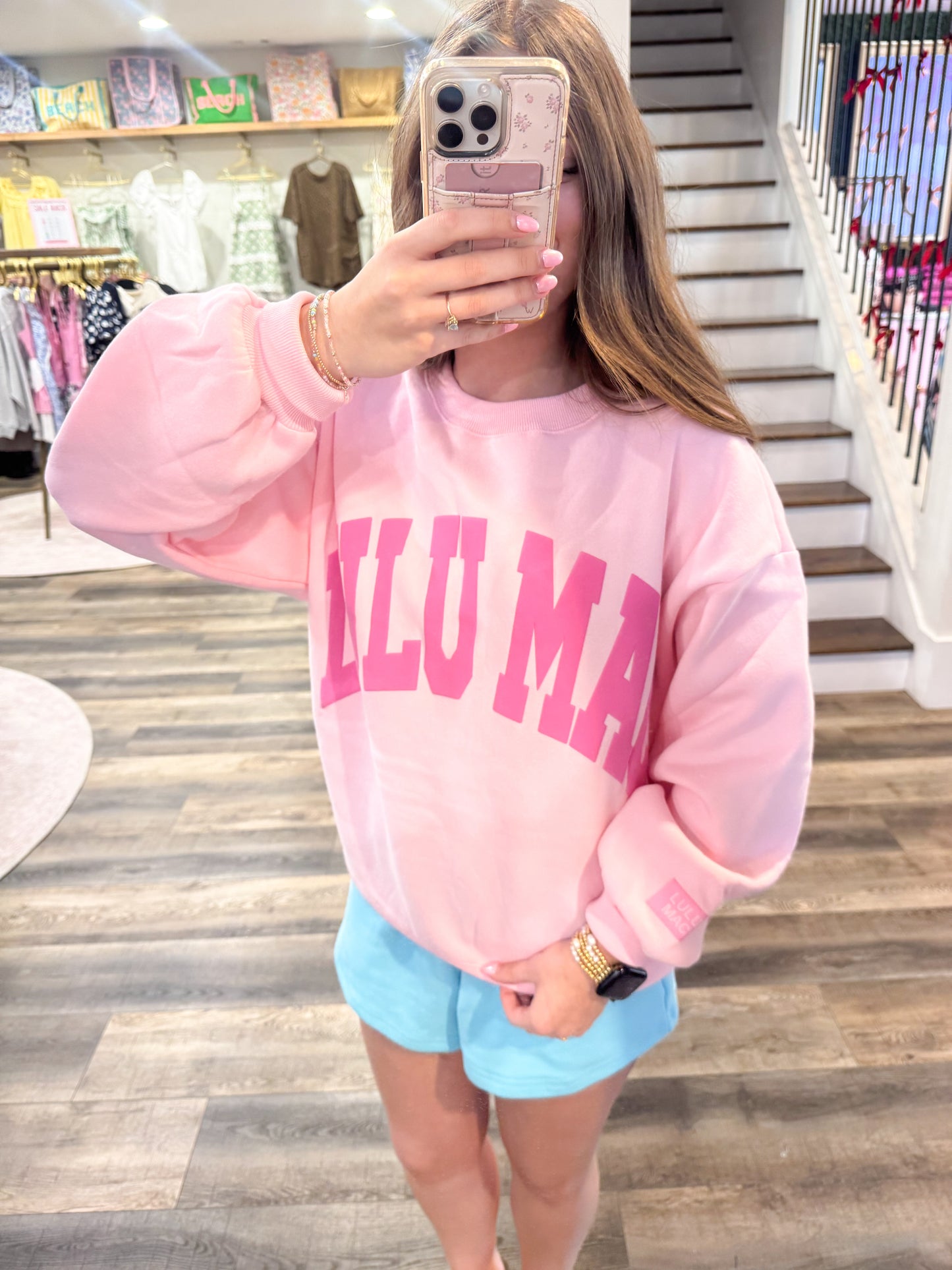 Lulu Mac Sweatshirt: Light Pink/Pink Puff