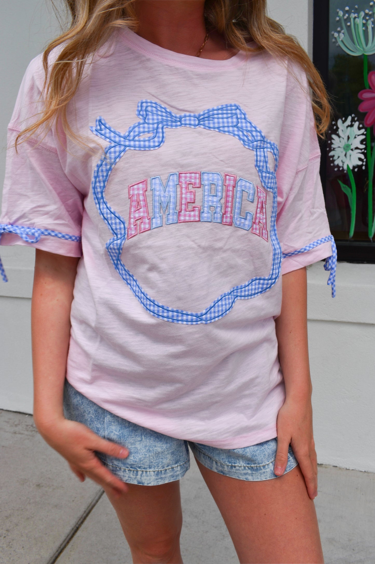 America Bow Gingham Top