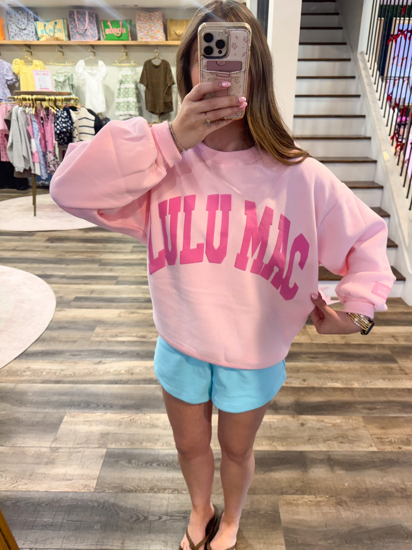 Lulu Mac Sweatshirt: Light Pink/Pink Puff