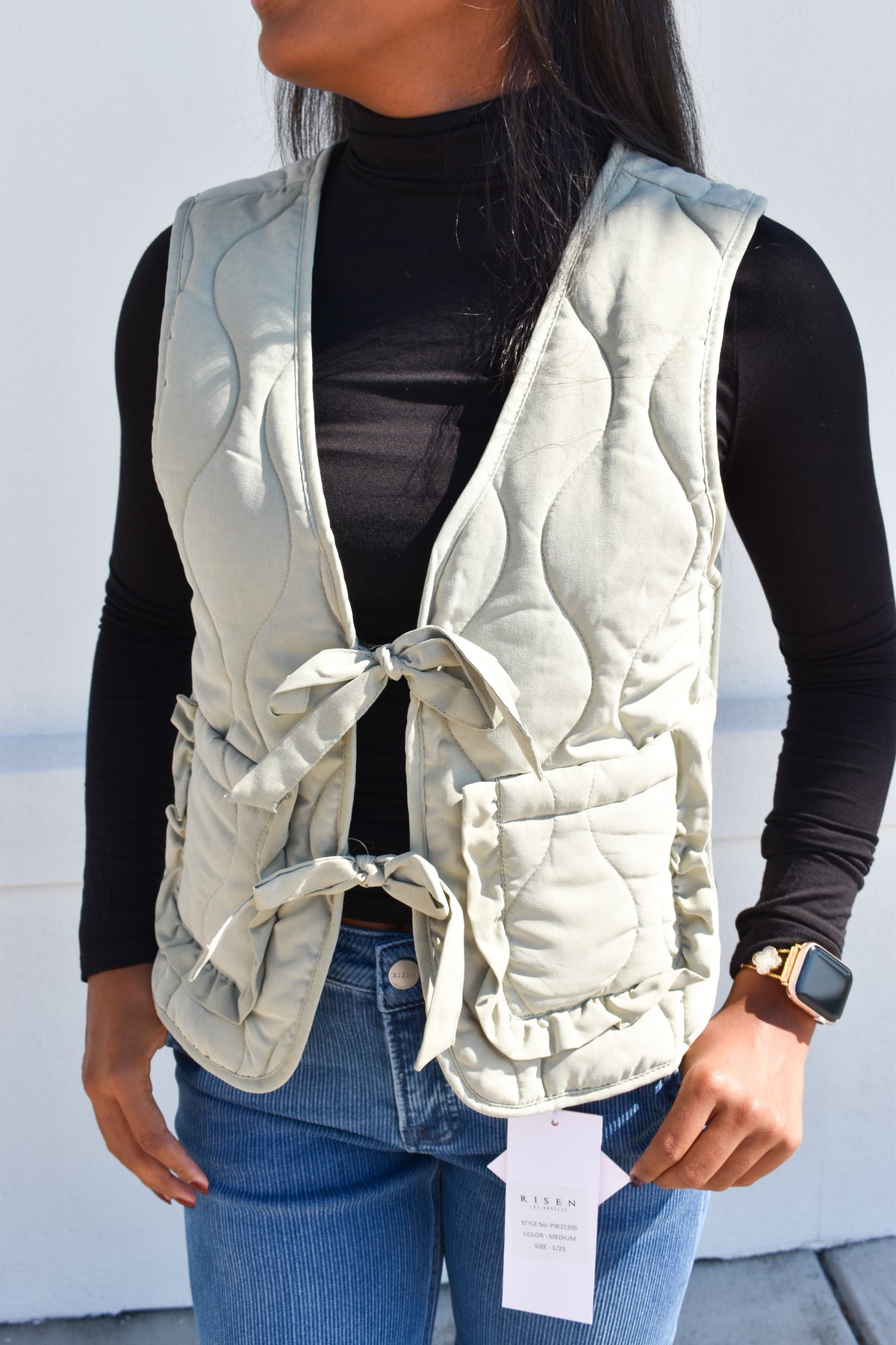 Green Bow Vest