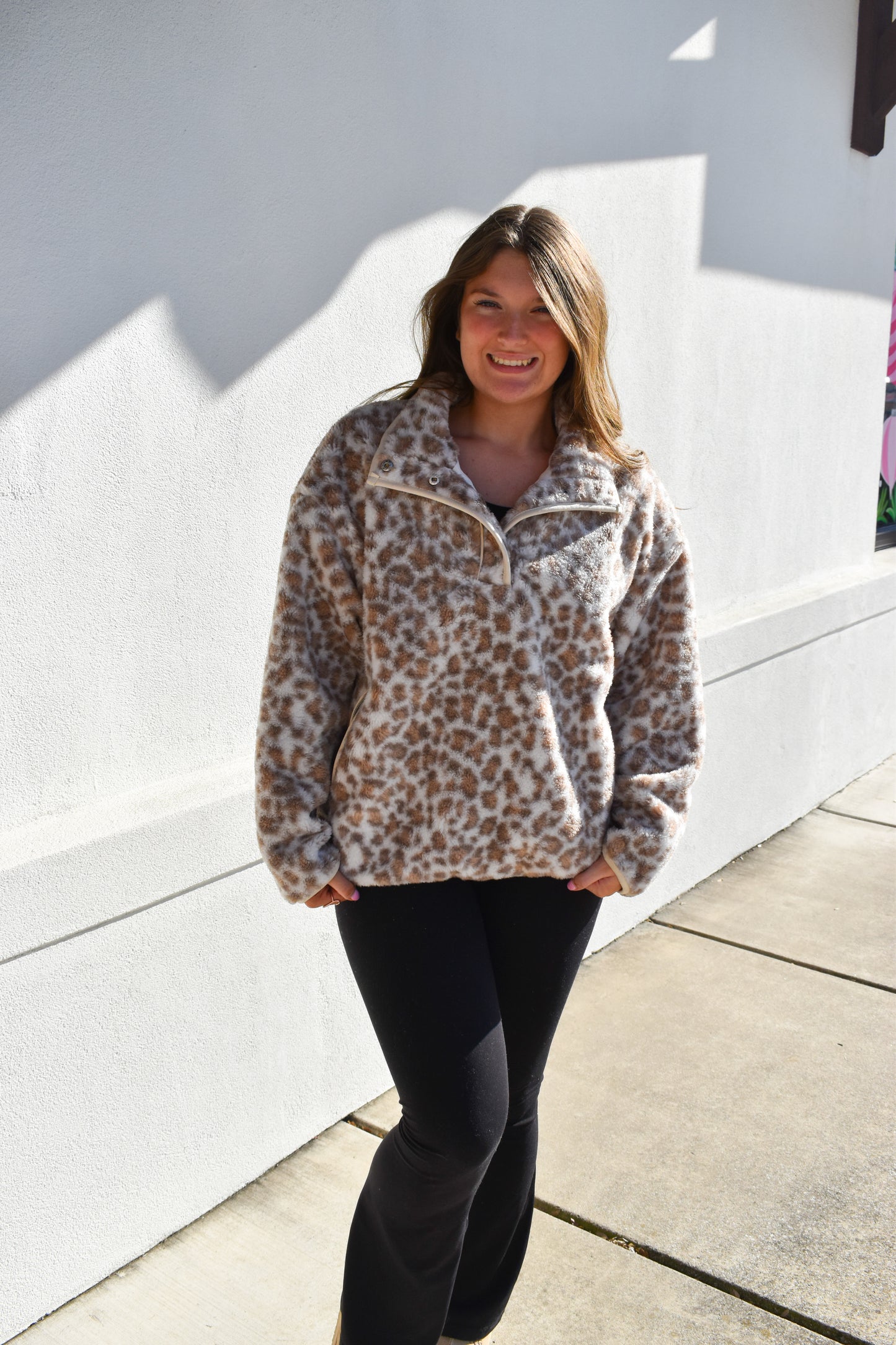 Leopard Fleece Pullover