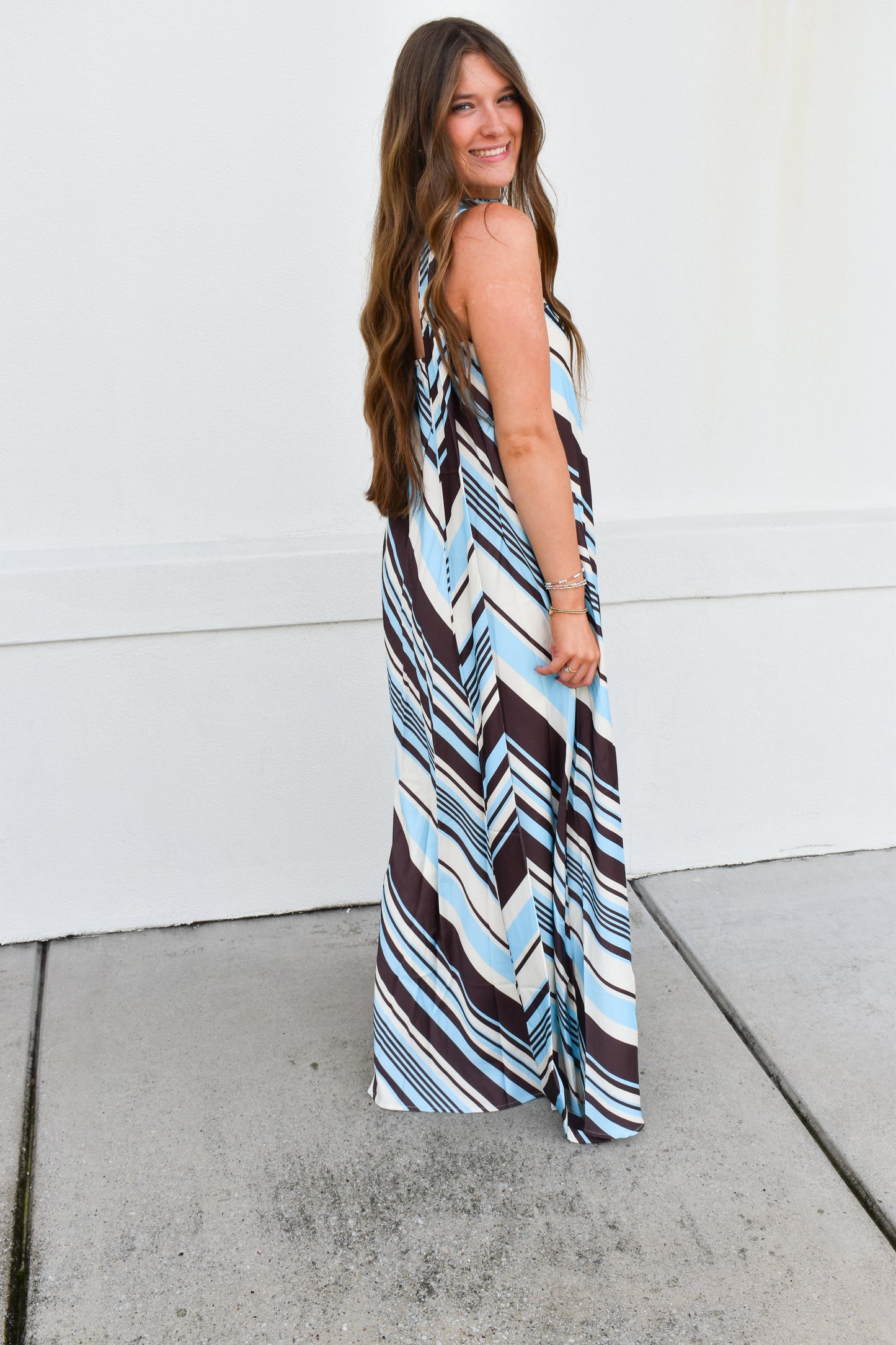 The Riviera Stripe Maxi Dress