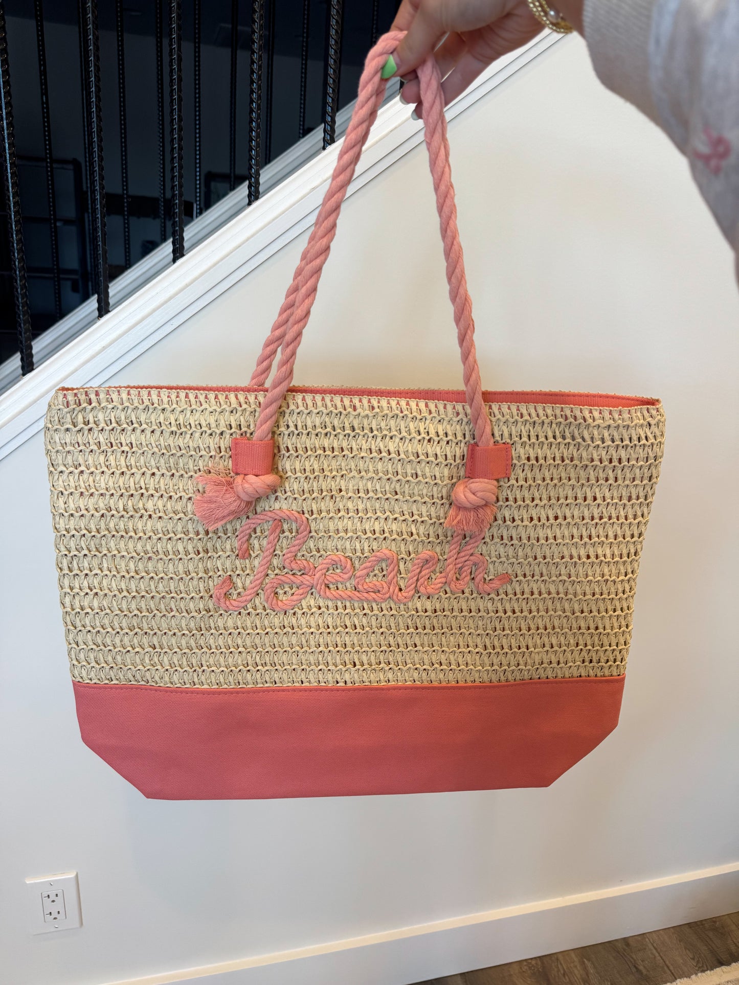 Straw Beach Tote Bag