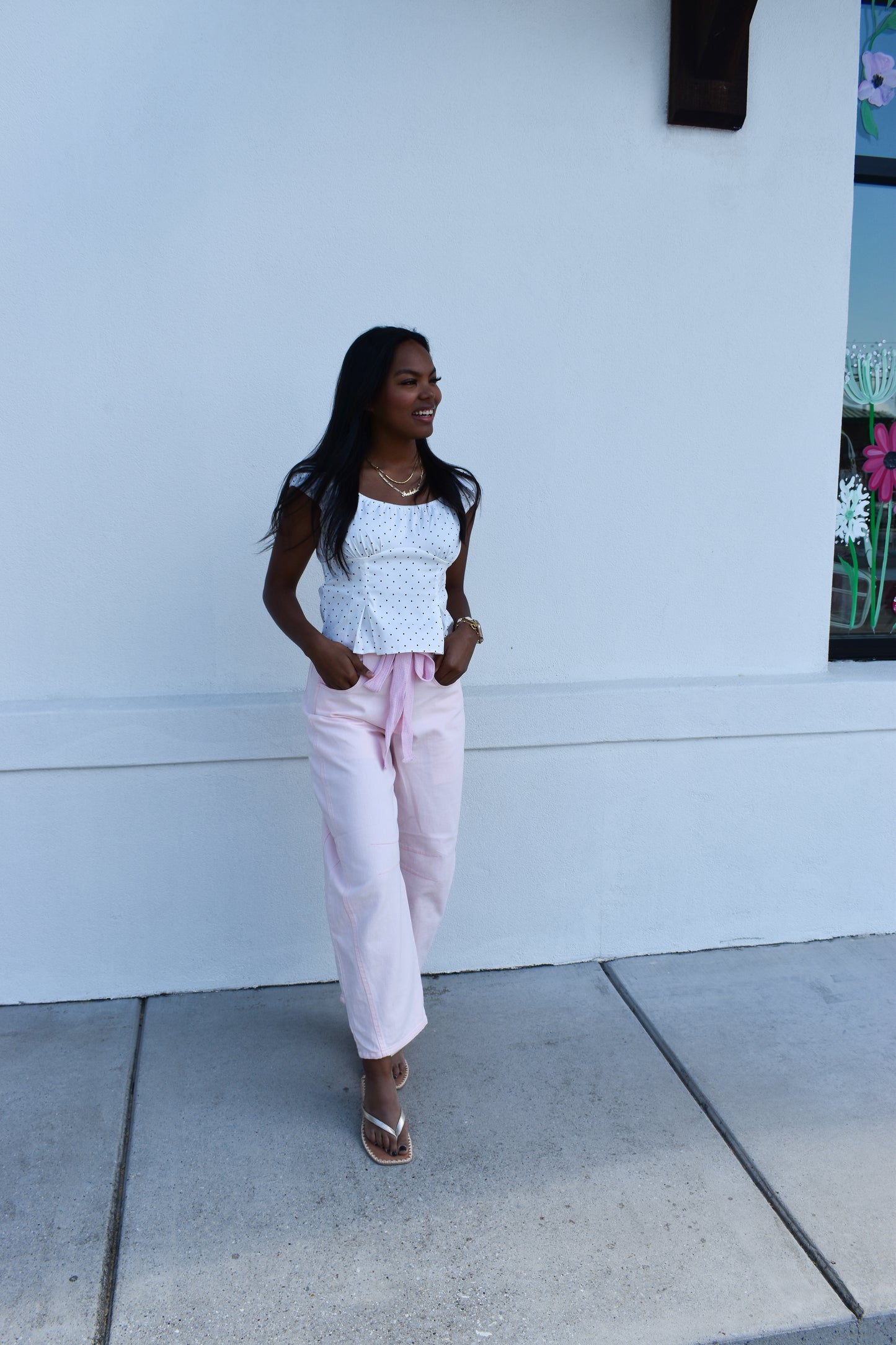 Polka Dot Peplum Top