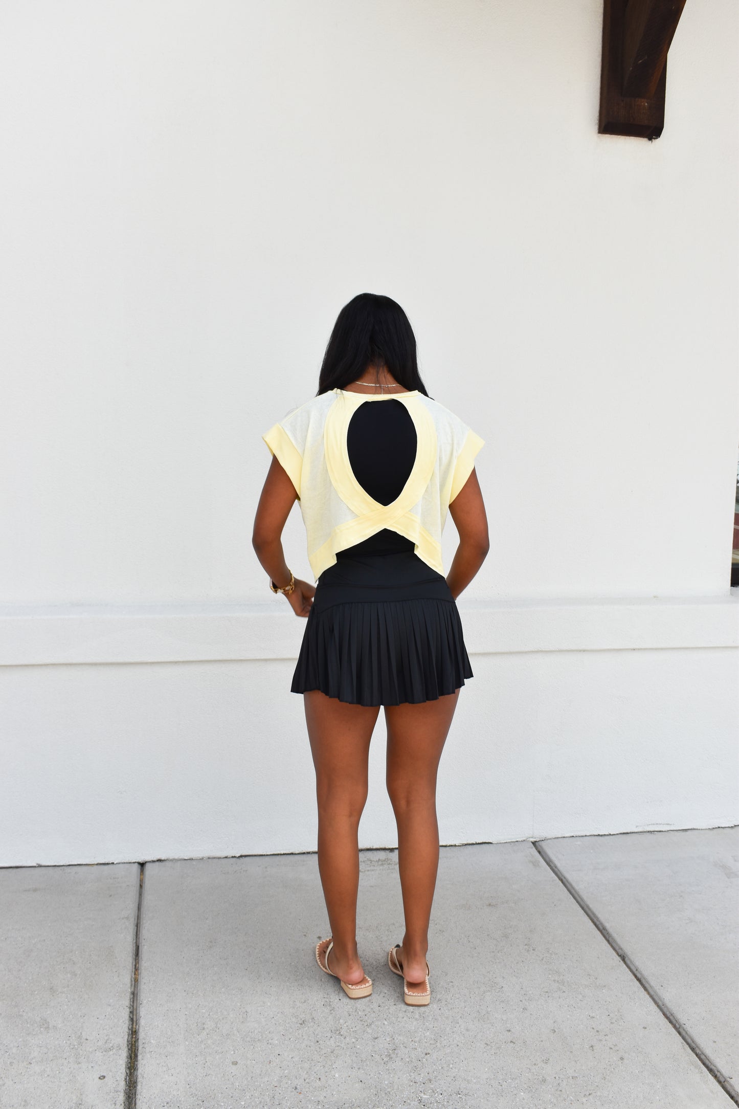 Pleated Tennis Skort: Black