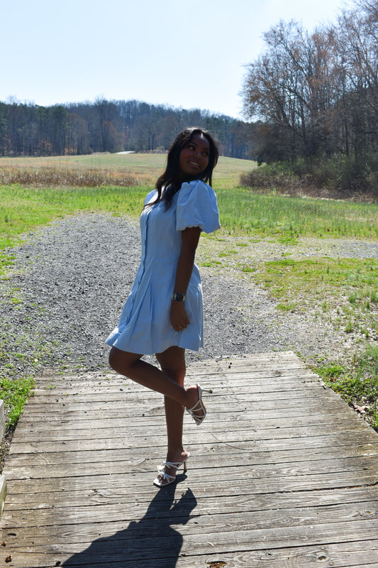 Bubble Button Down Mini Dress