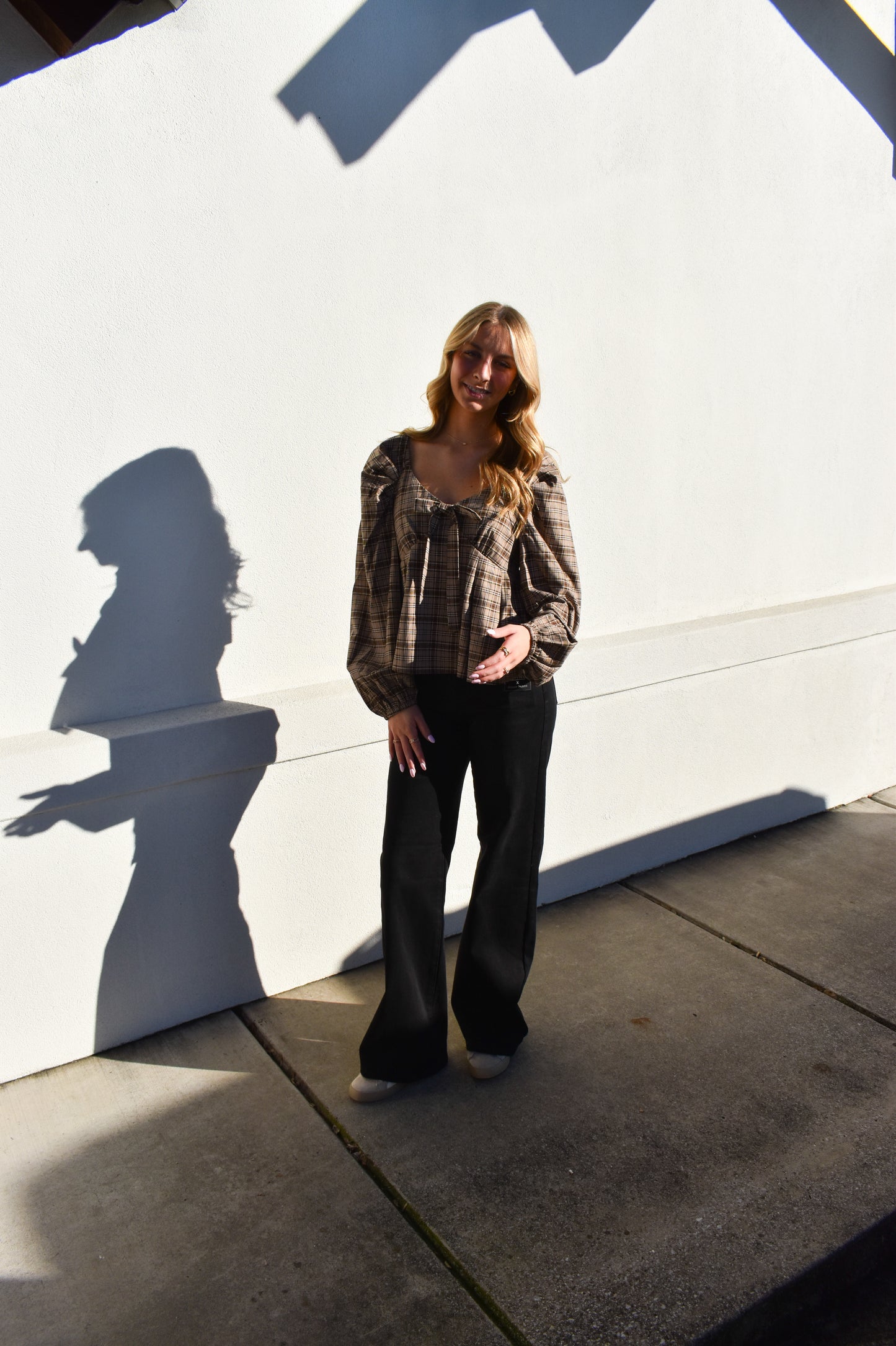 Preppy Twist Plaid Blouse