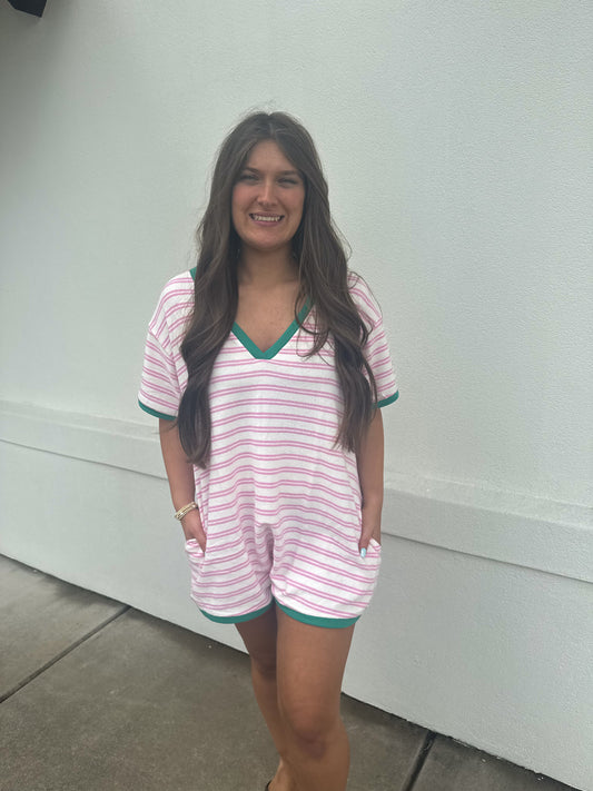 Striped Knit Romper