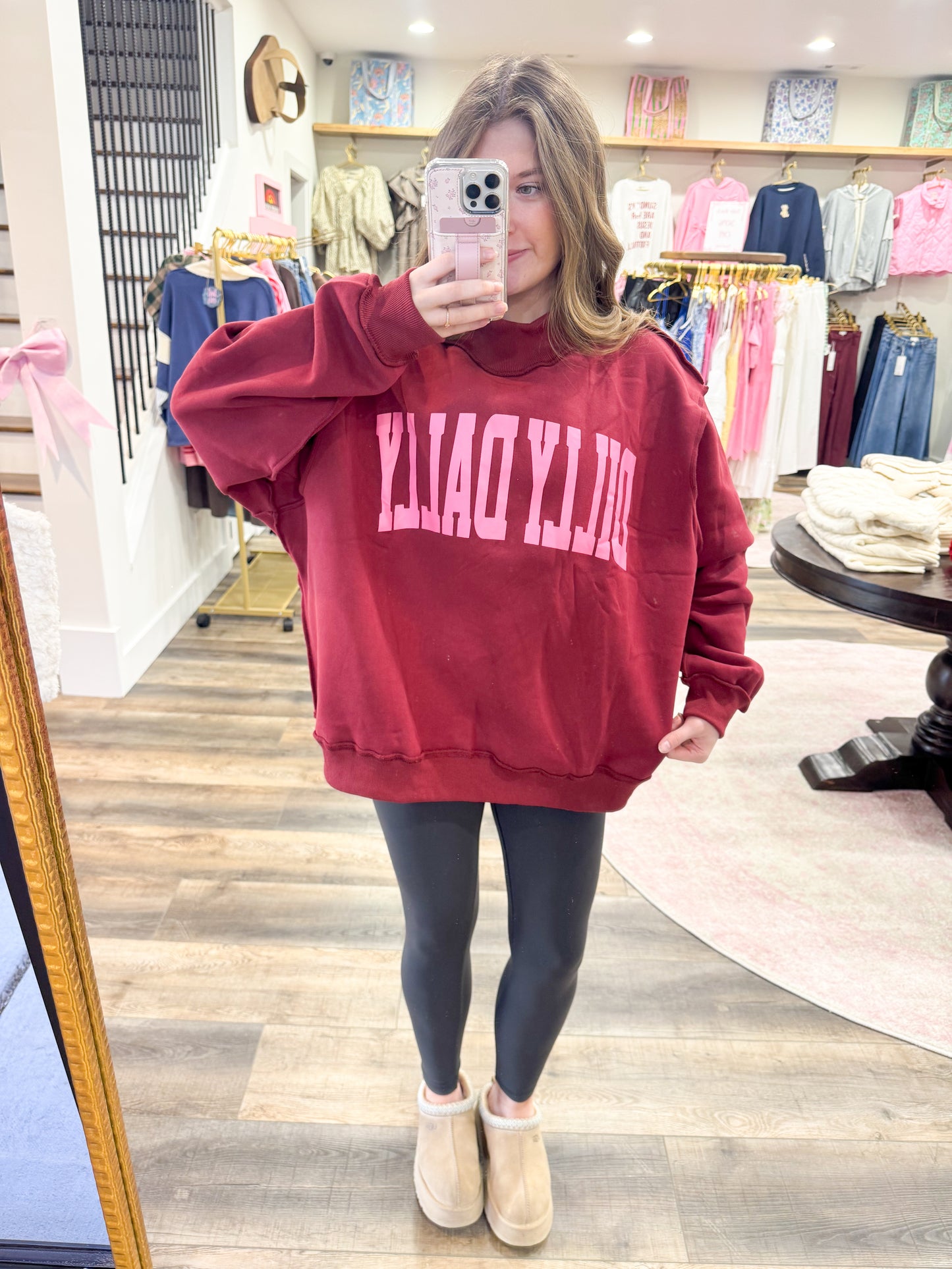 Dilly Dally Mockneck: Pink