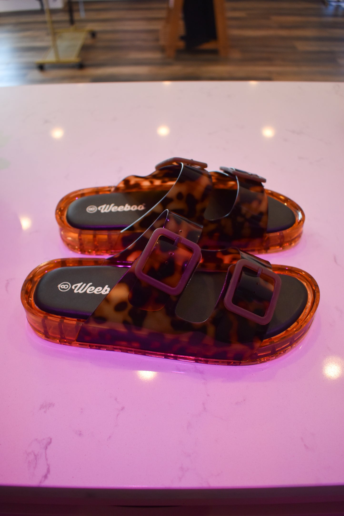 Leopard Jelly Sandals