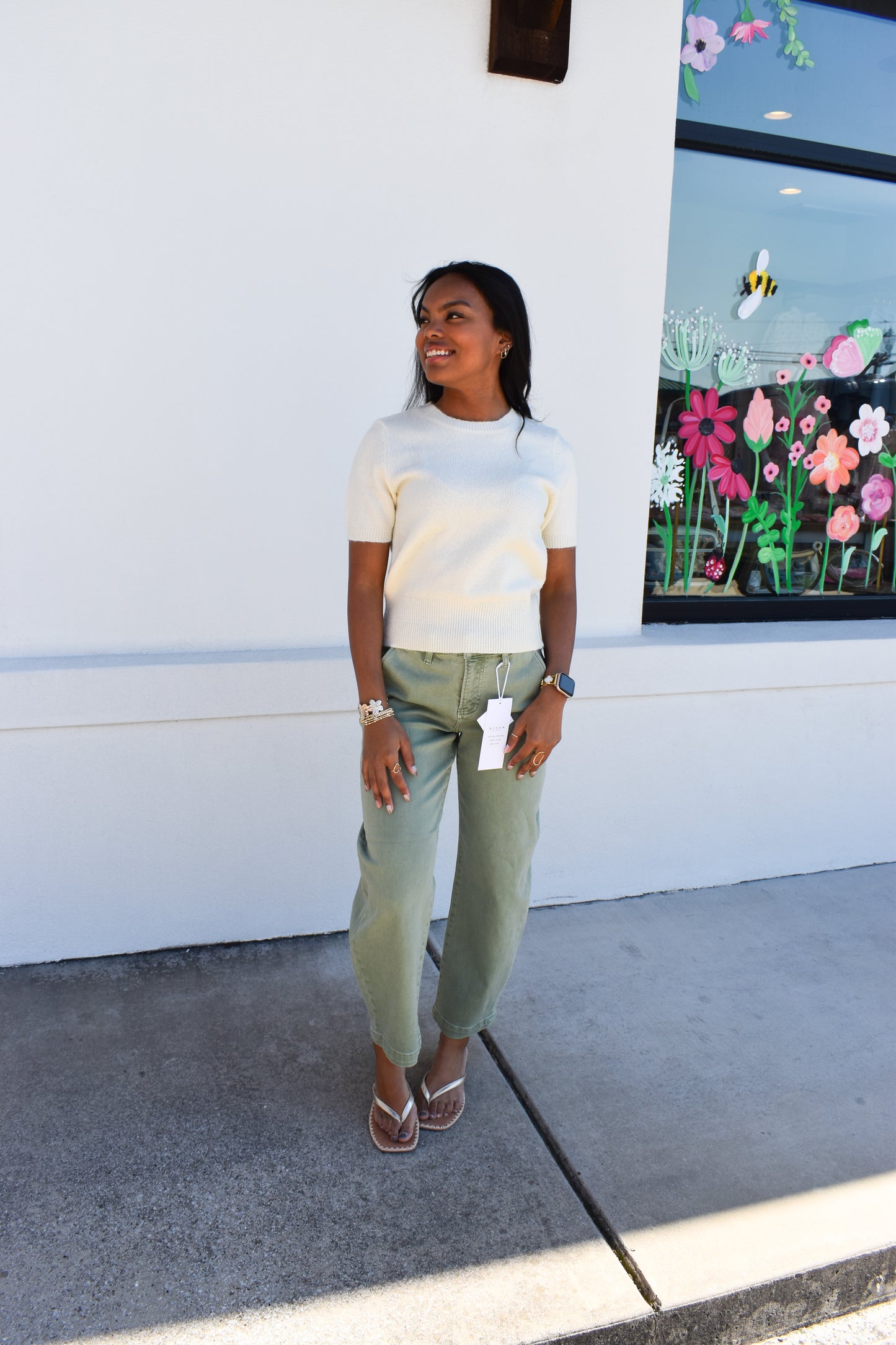Classic White Short Sleeve Sweater
