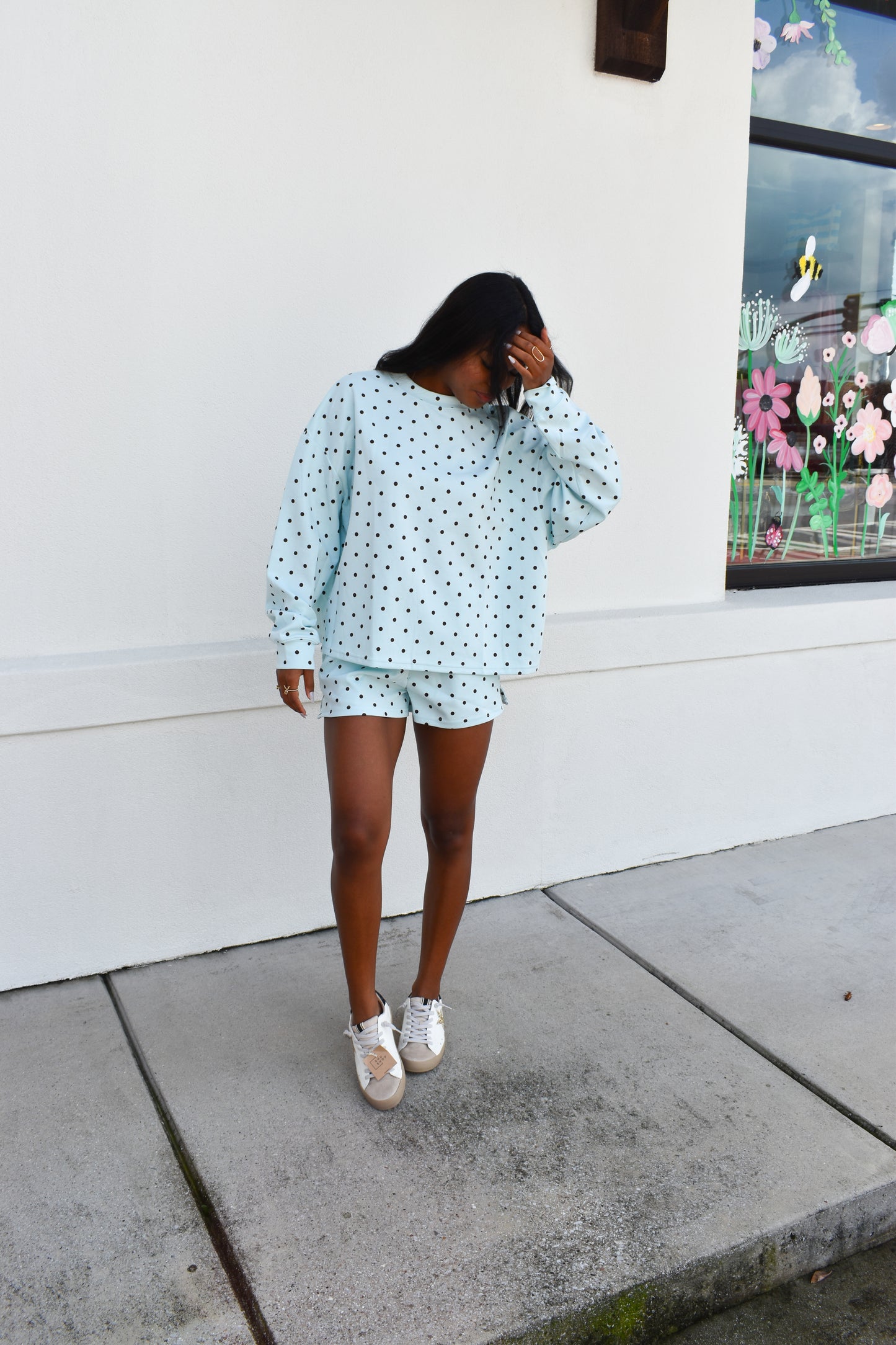 Blue Polka Dot Sweatshirt