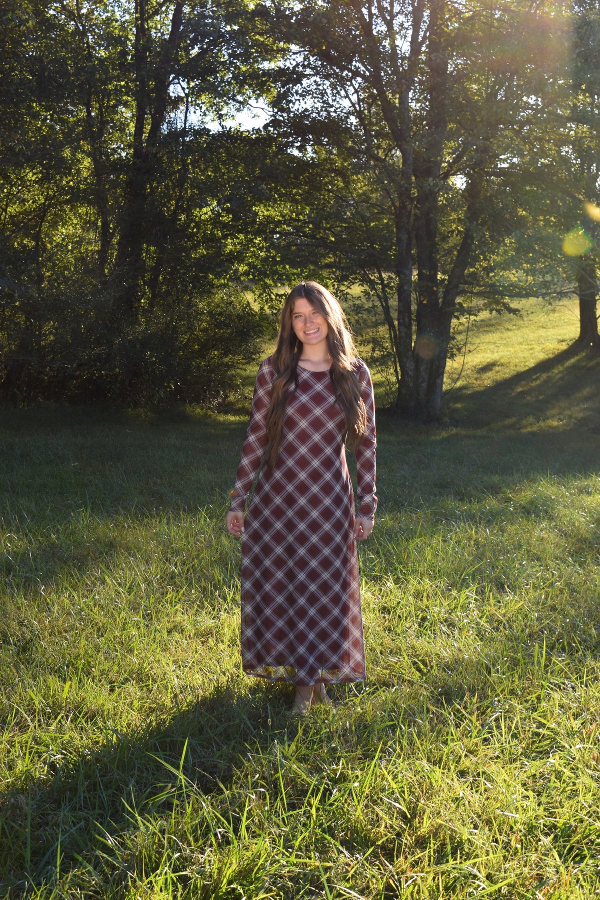 The Willow Plaid Maxi Dress