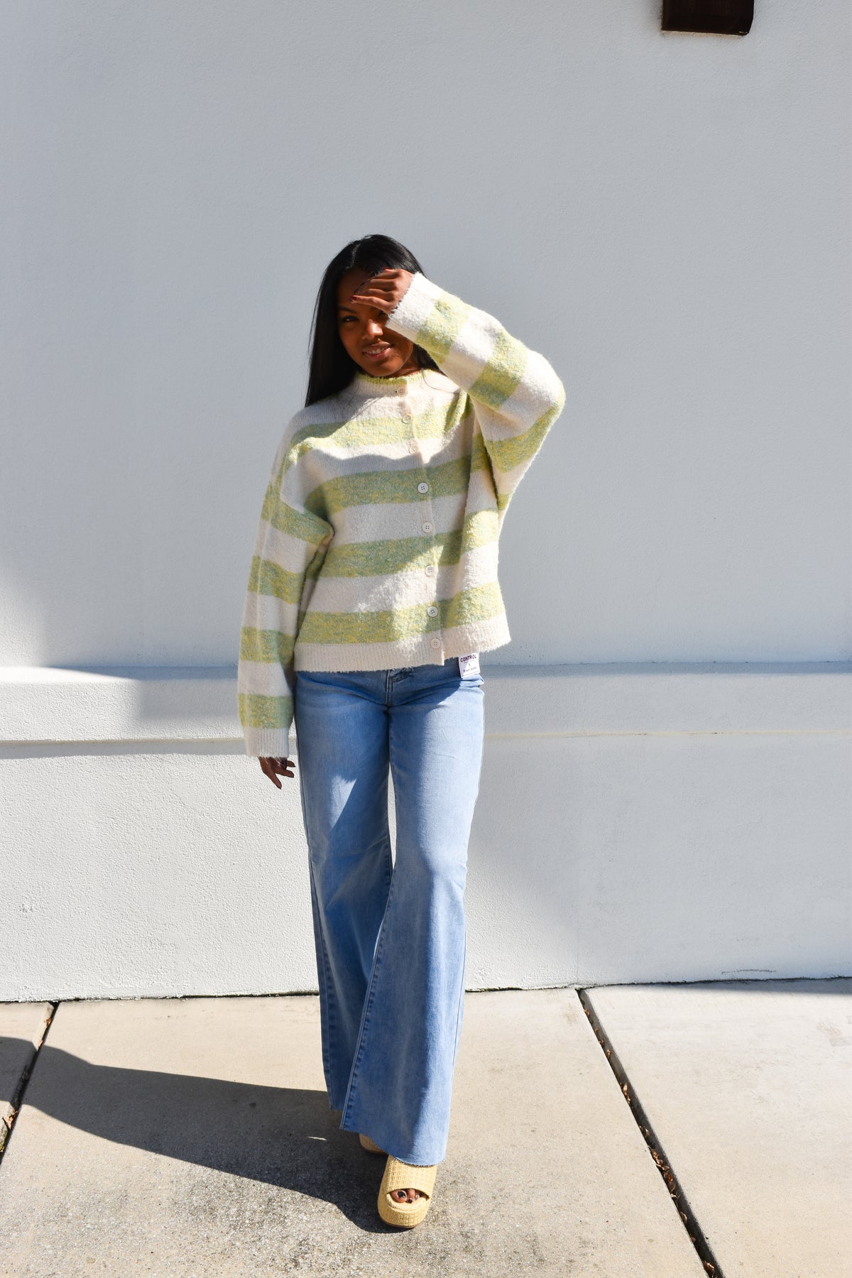 Sage & Sweet Striped Cardigan