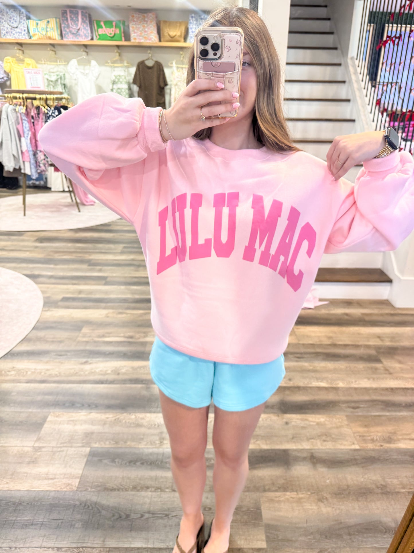 Lulu Mac Sweatshirt: Light Pink/Pink Puff
