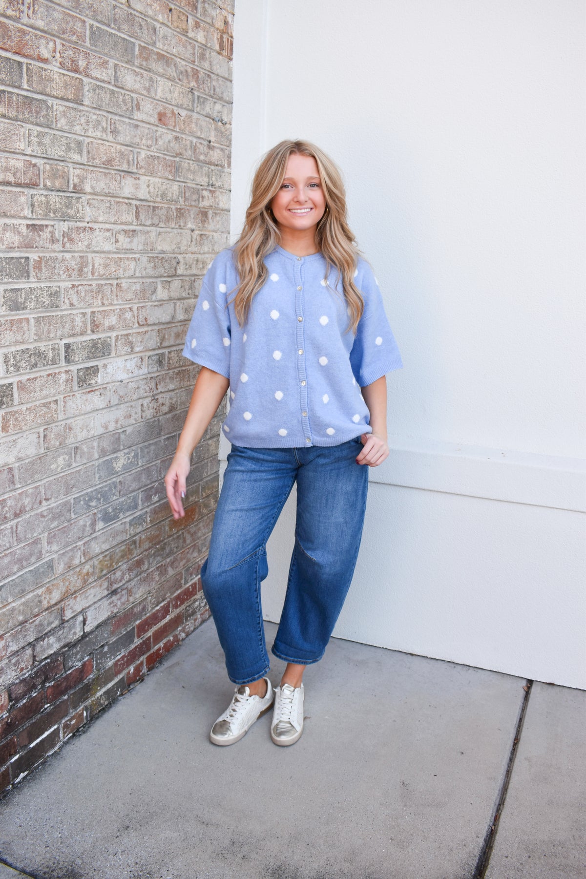 Leia Polka Dot Short Sleeve Cardigan