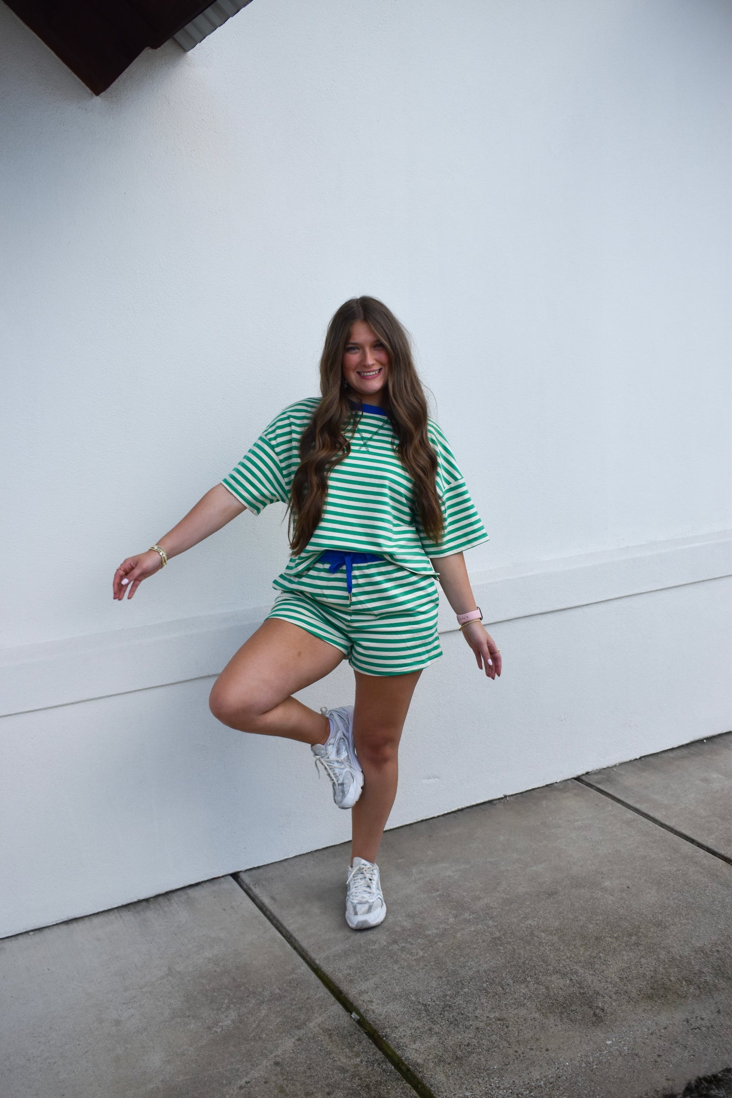 Striped Terry Two-Tone Top