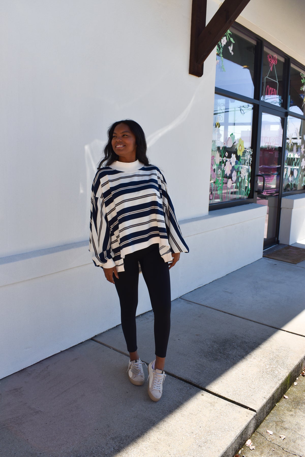 Striped Oversized Crewneck Top