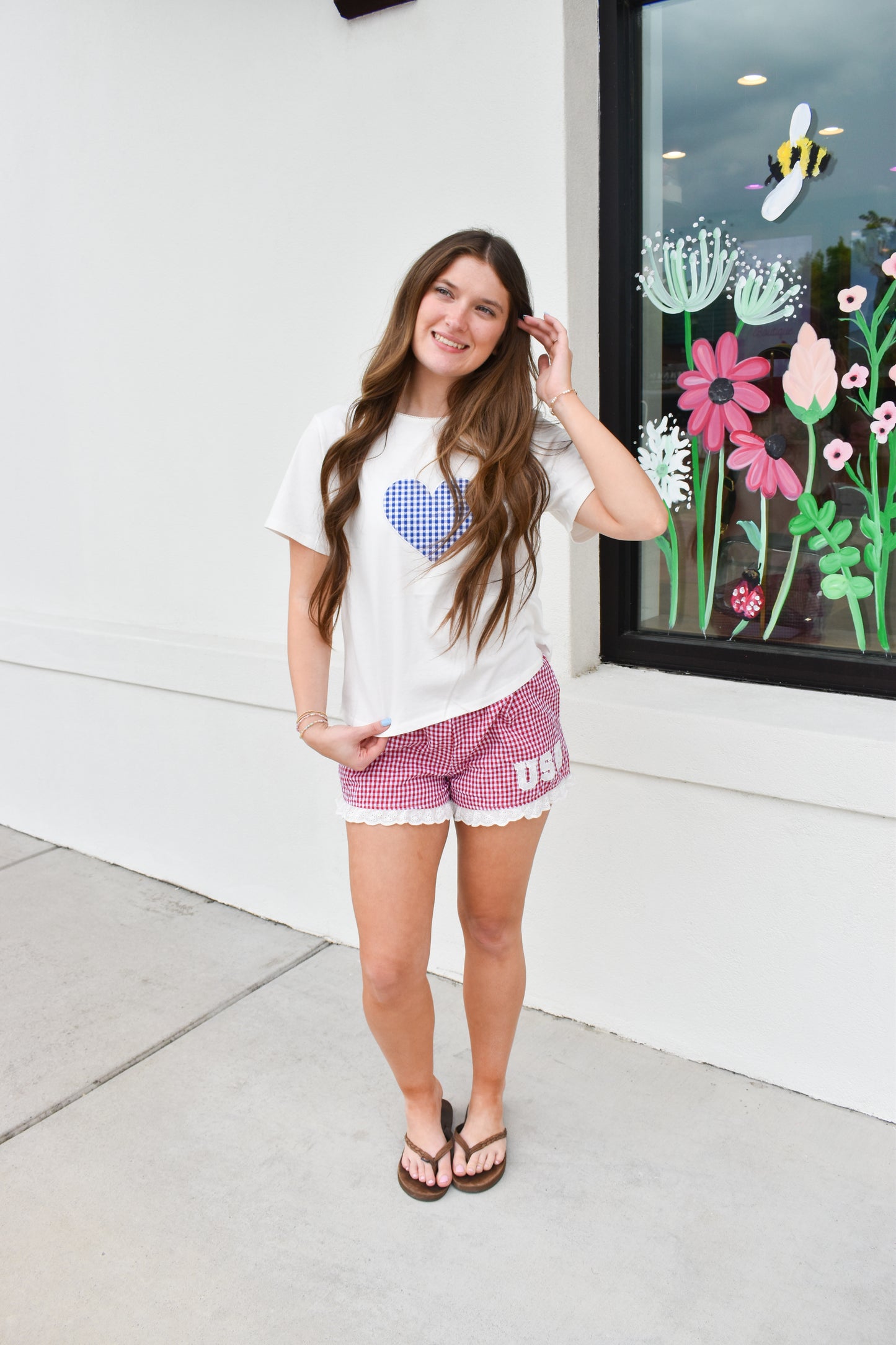 Gingham Heart Baby Tee
