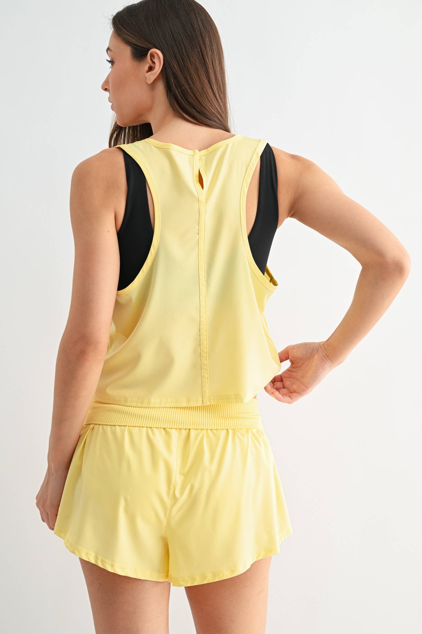 Snapflair Cropped Tank: Yellow