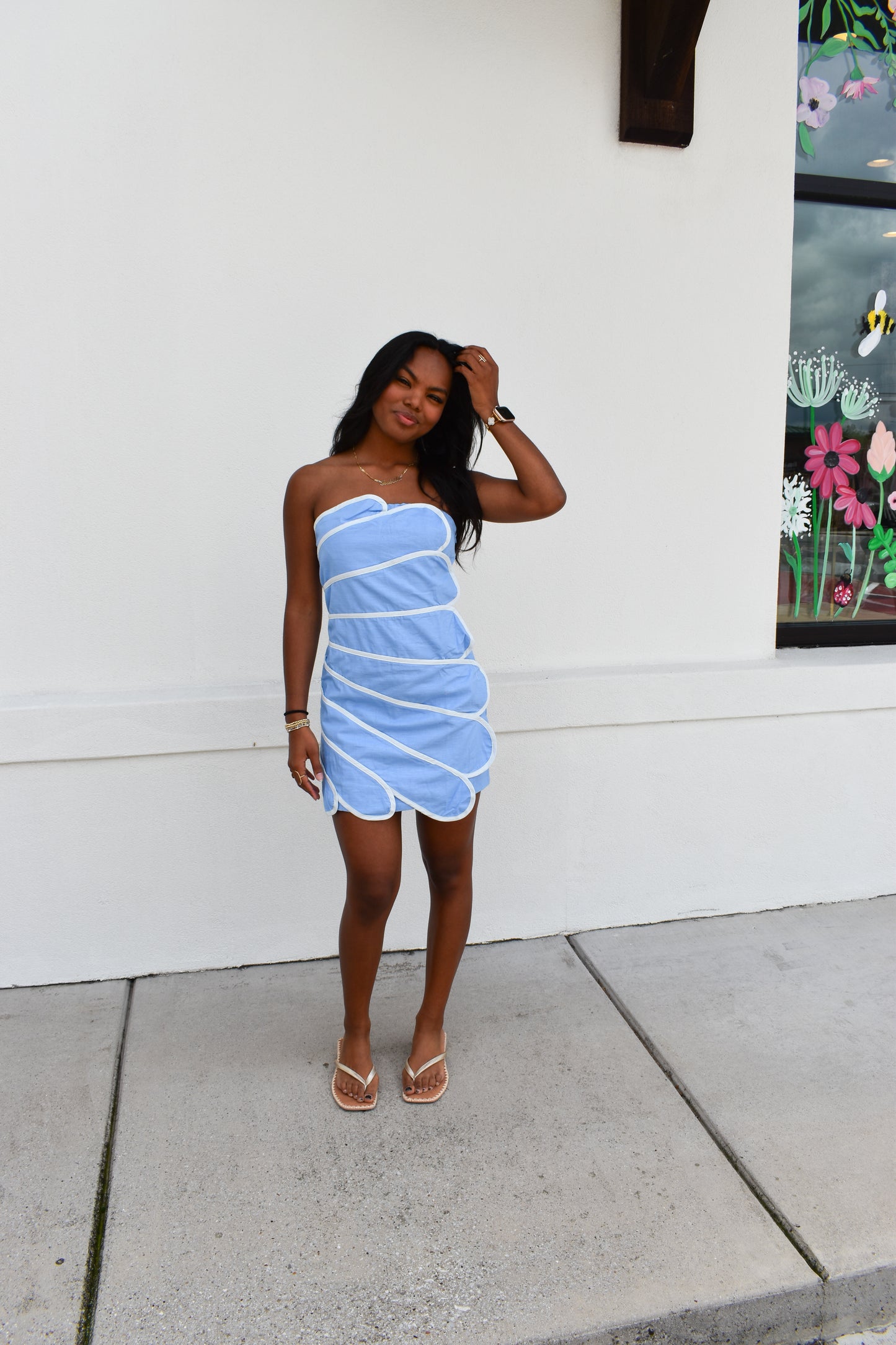 Scallop Seas Mini Dress