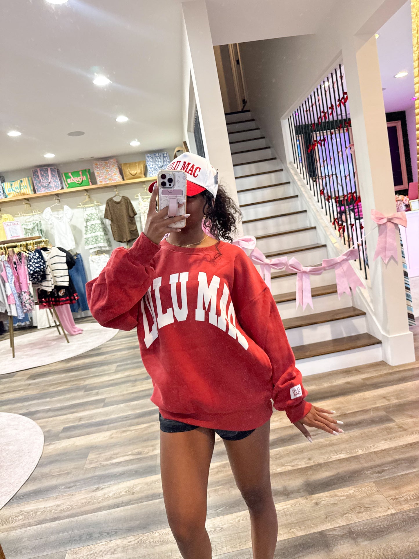 Lulu Mac Sweatshirt Crimson/White