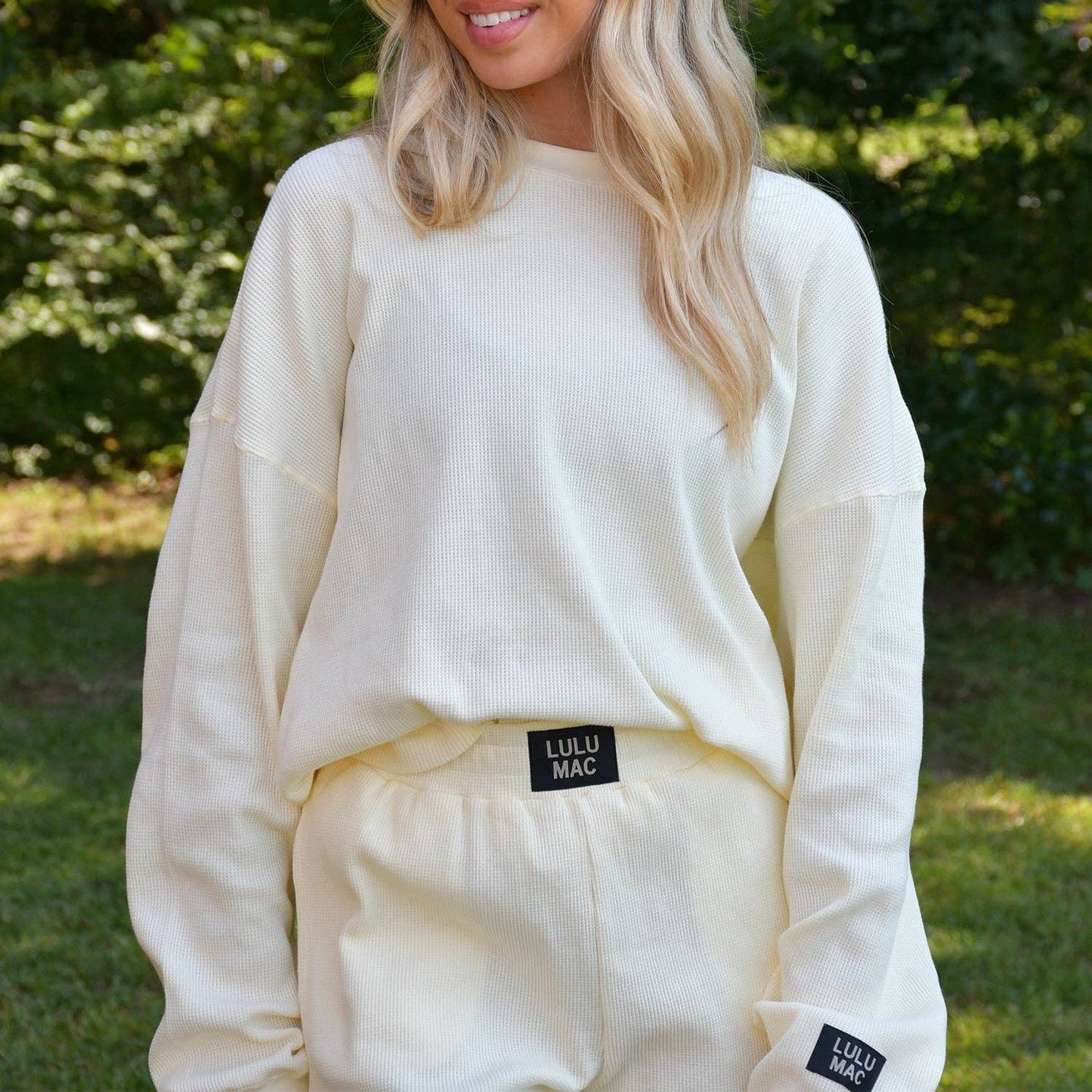 Lulu Mac Waffle Long Sleeve: Yellow