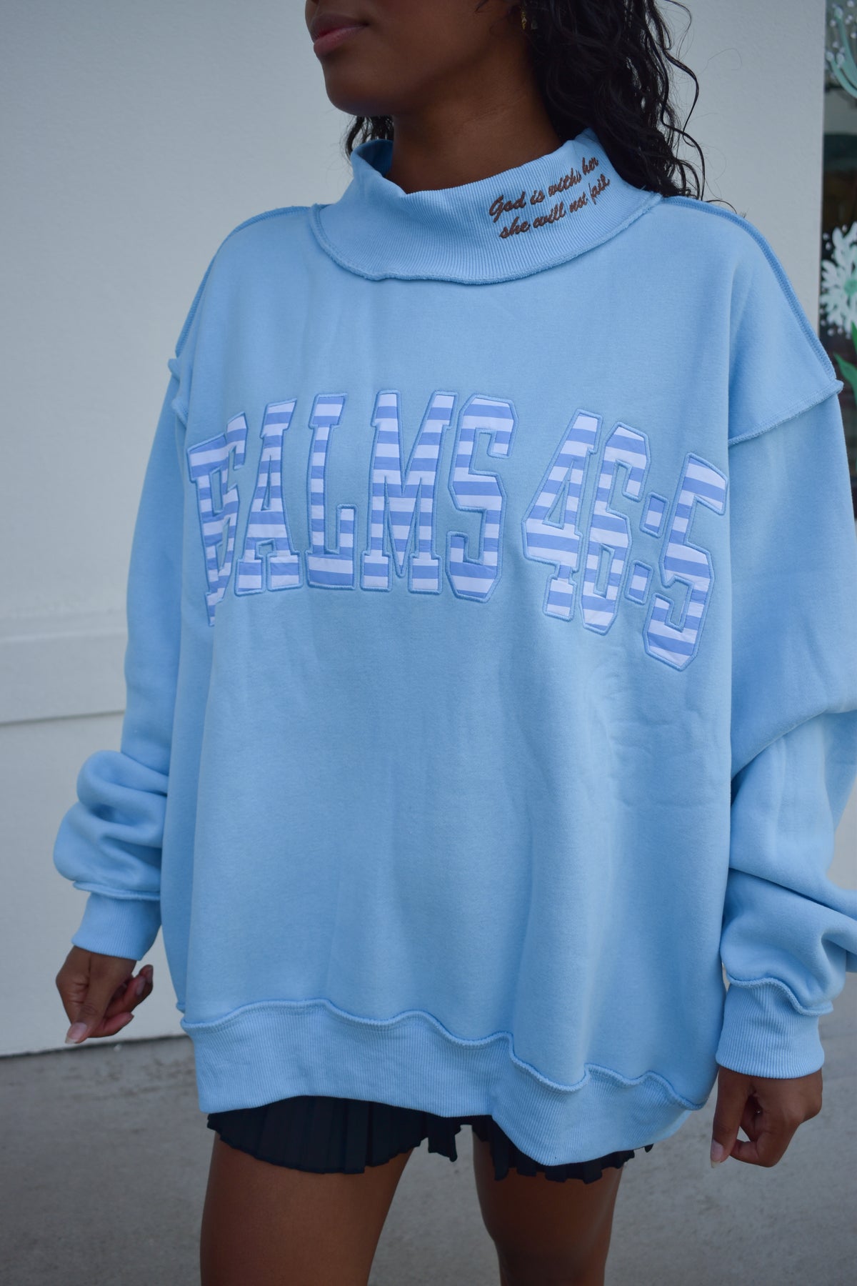 PSALMS 46:5 Double-Embroidered MockNeck