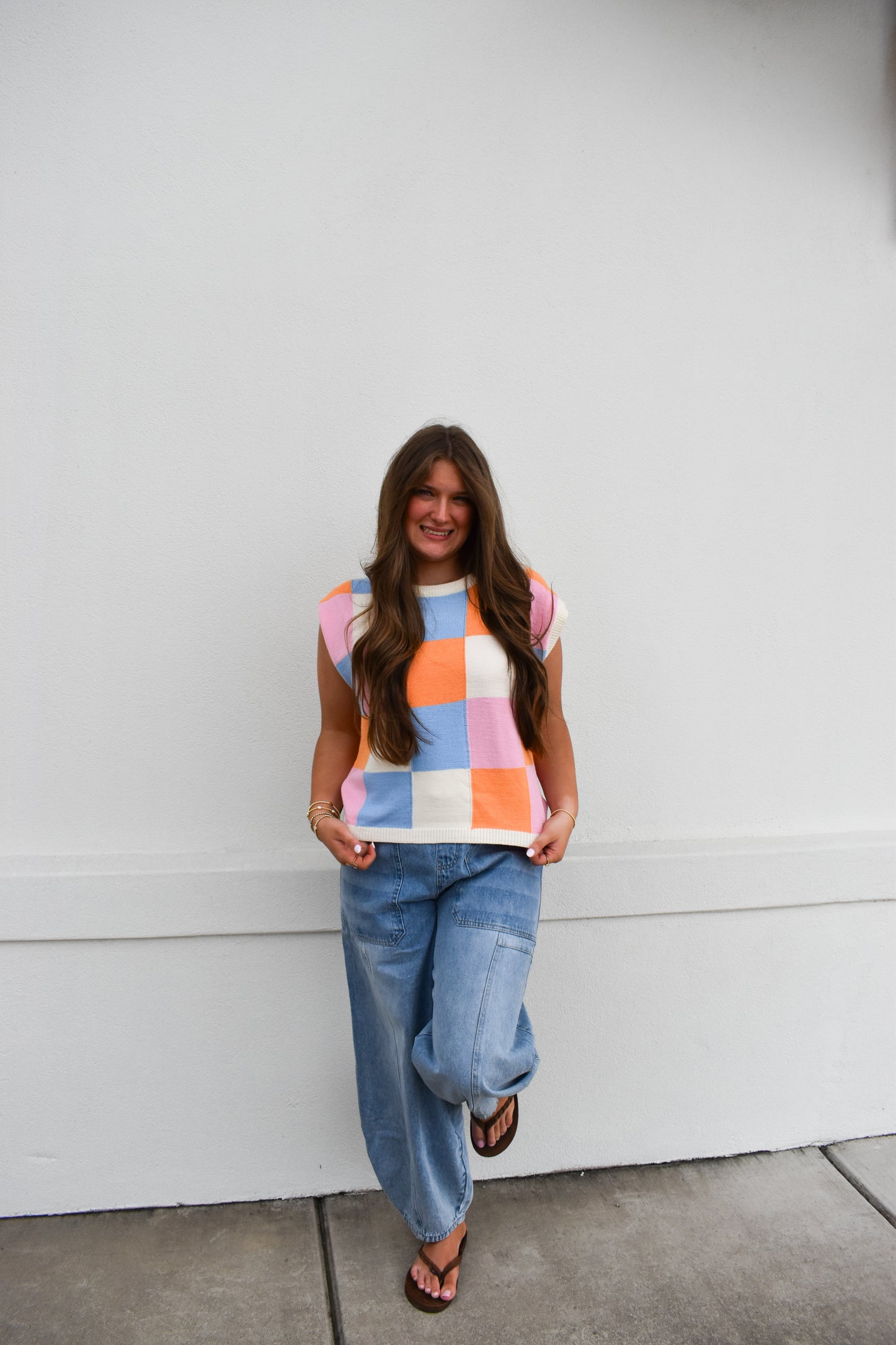 Checkered Sweater Vest