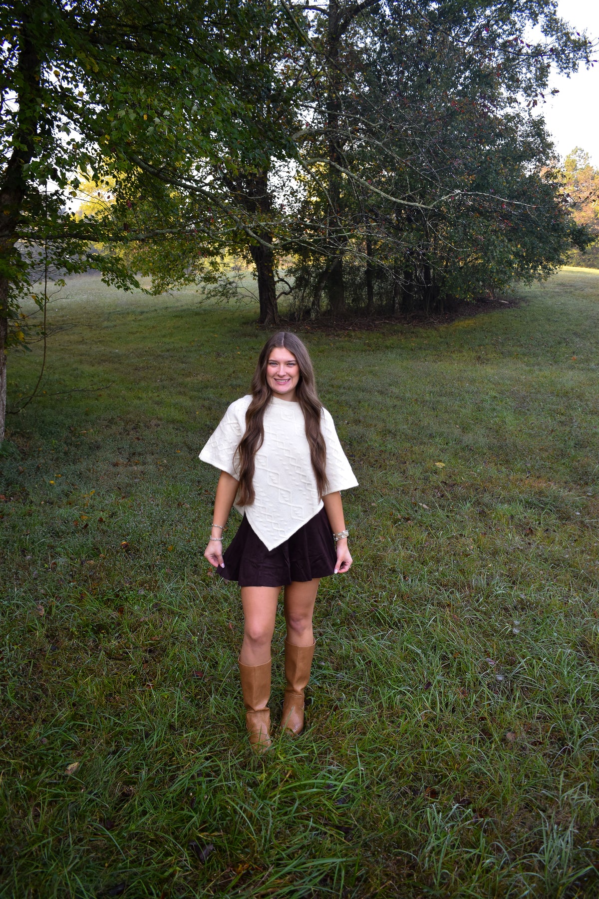High-Waist Paneled Flare Mini Skirt